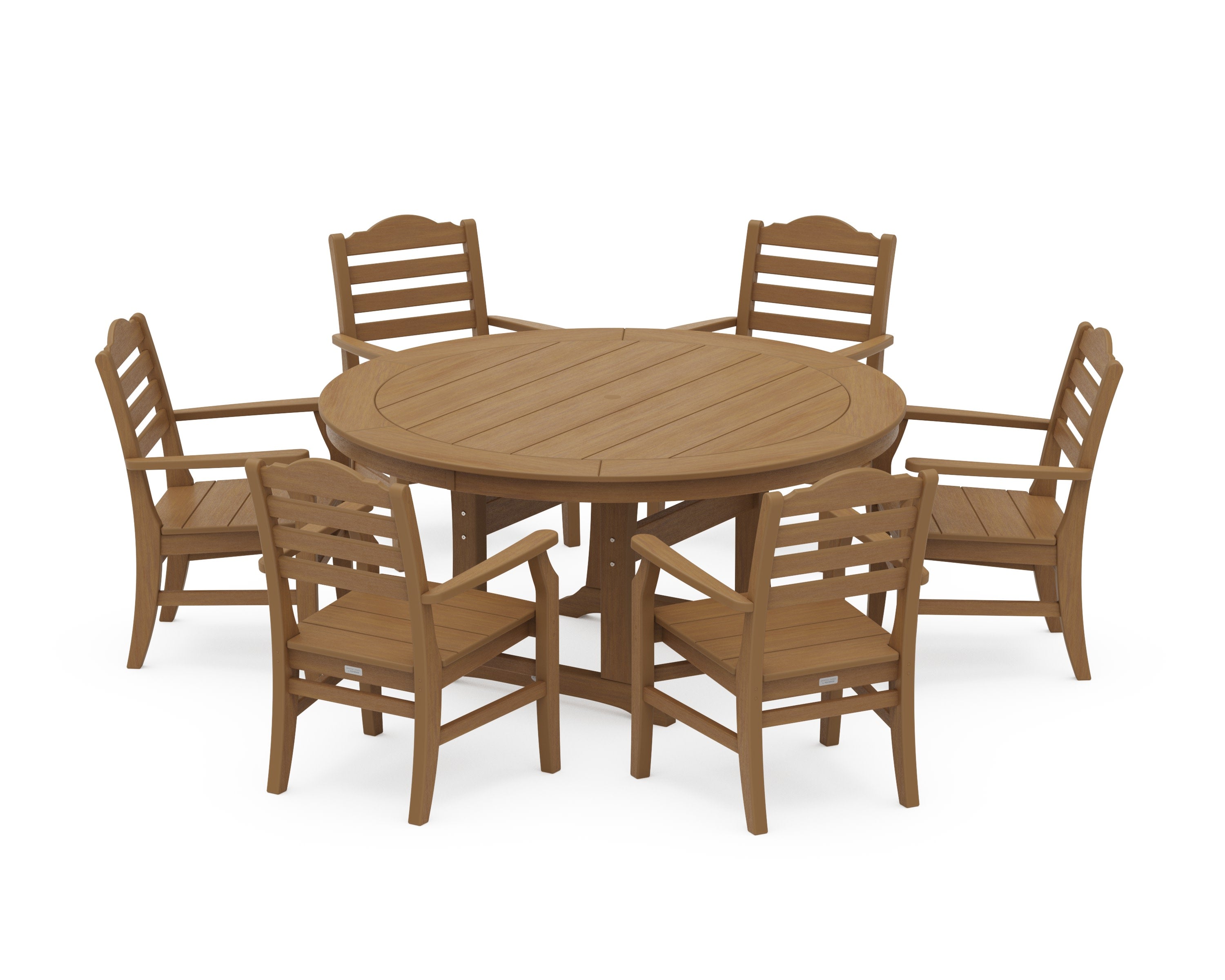 Savannah 7-Piece Arm Chair Round Dining Set in Natural