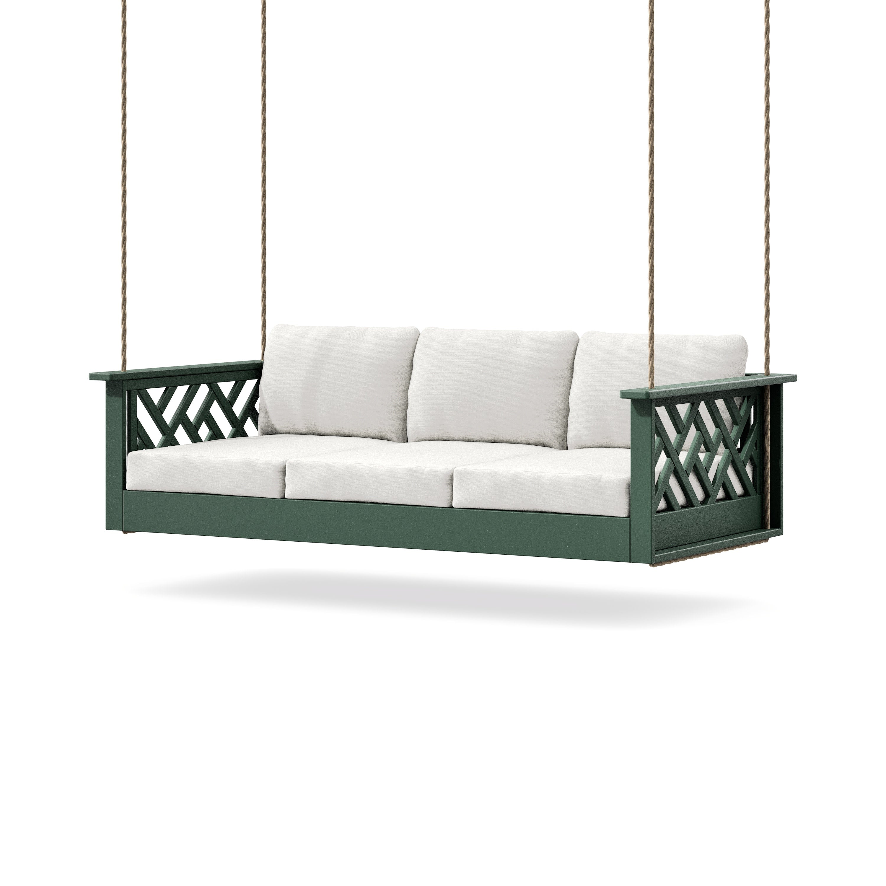 Chippendale Daybed Swing in Green / Natural Linen