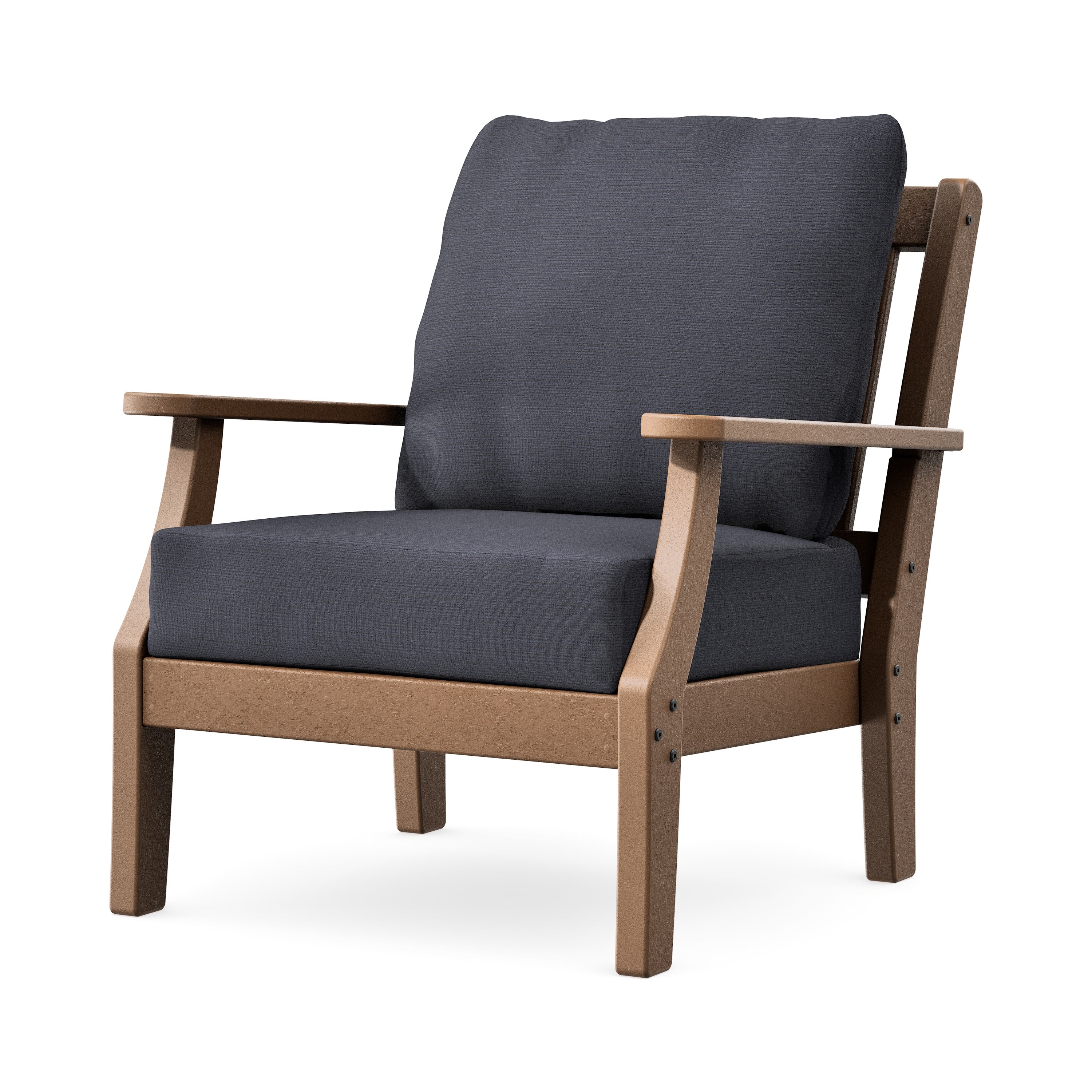Chinoiserie Deep Seating Chair in Teak / Midnight Linen
