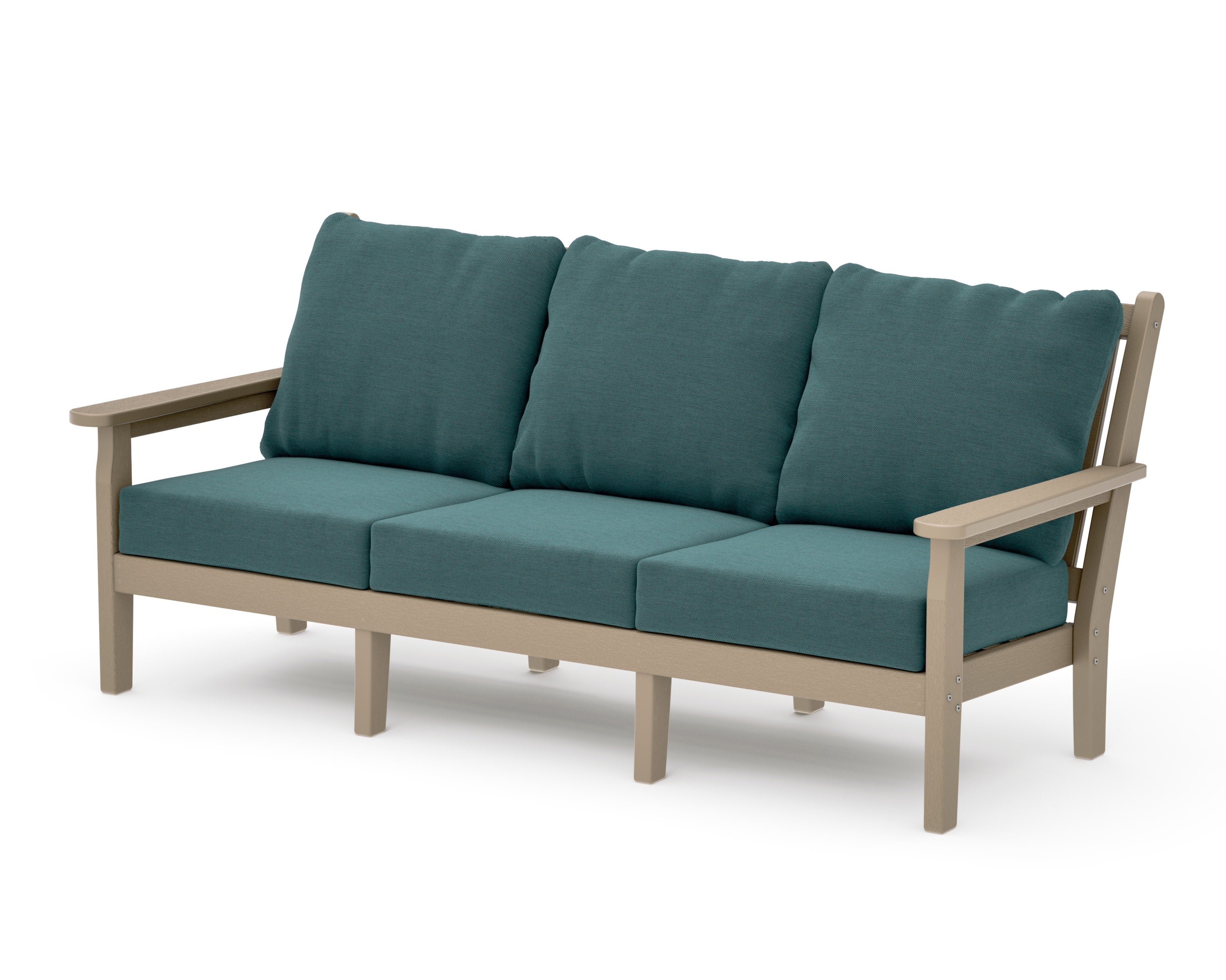 Chippendale Deep Seating Sofa in Vintage Sahara / Ocean Teal