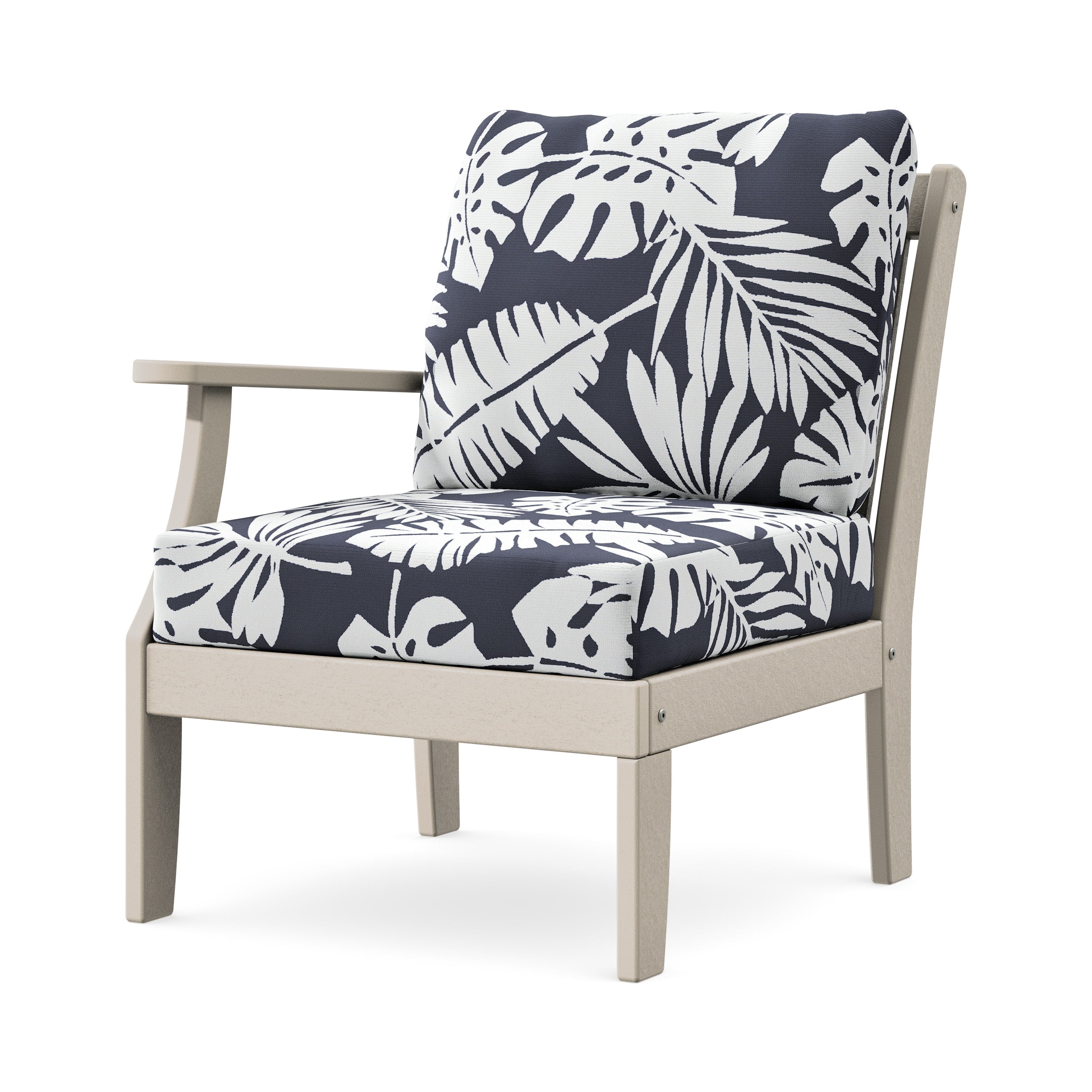 Braxton Modular Left Arm Chair in Sand / Leaf Navy