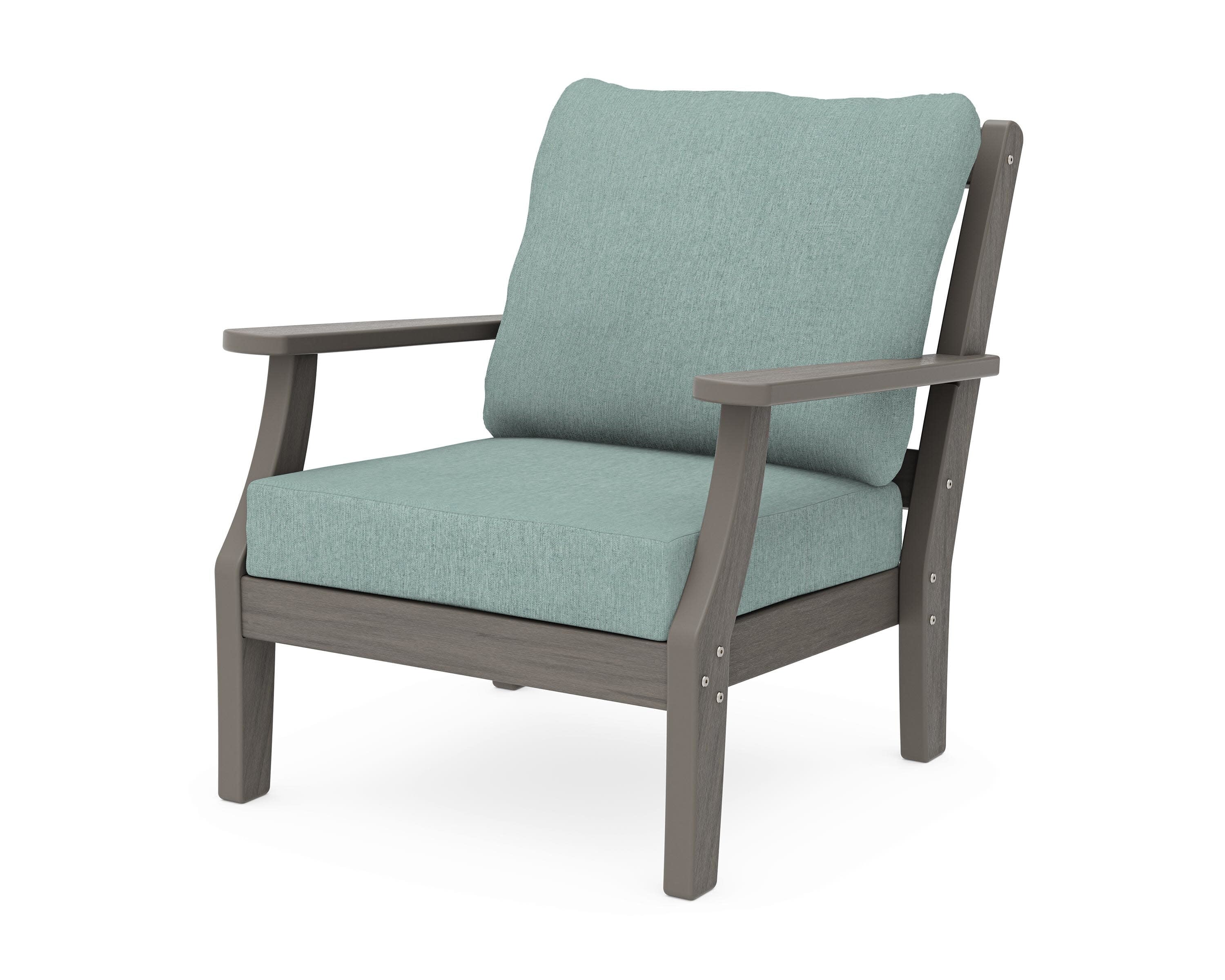Chinoiserie Deep Seating Chair in Driftwood / Glacier Spa