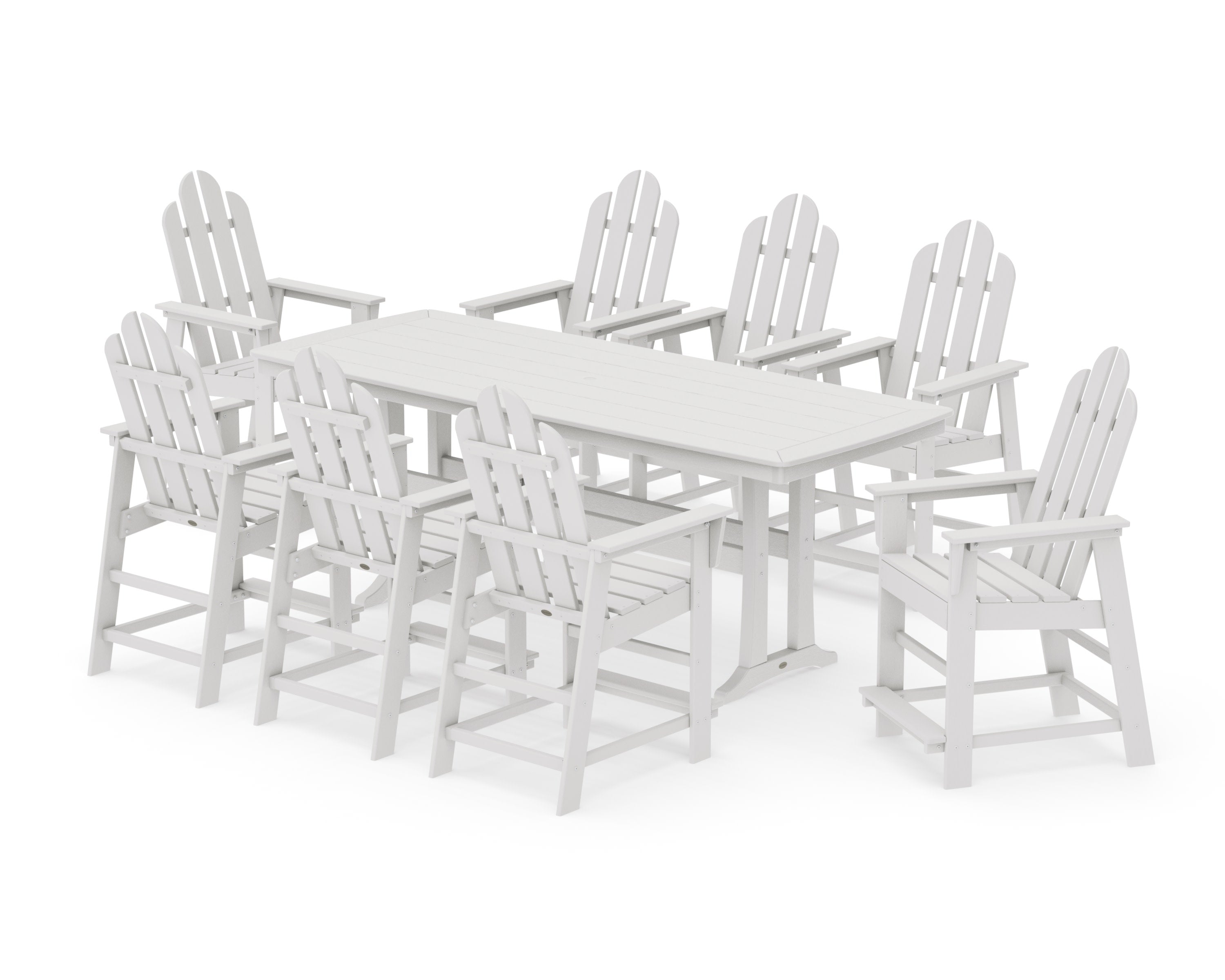 Long Island 9-Piece Counter Set with Trestle Legs in Vintage White