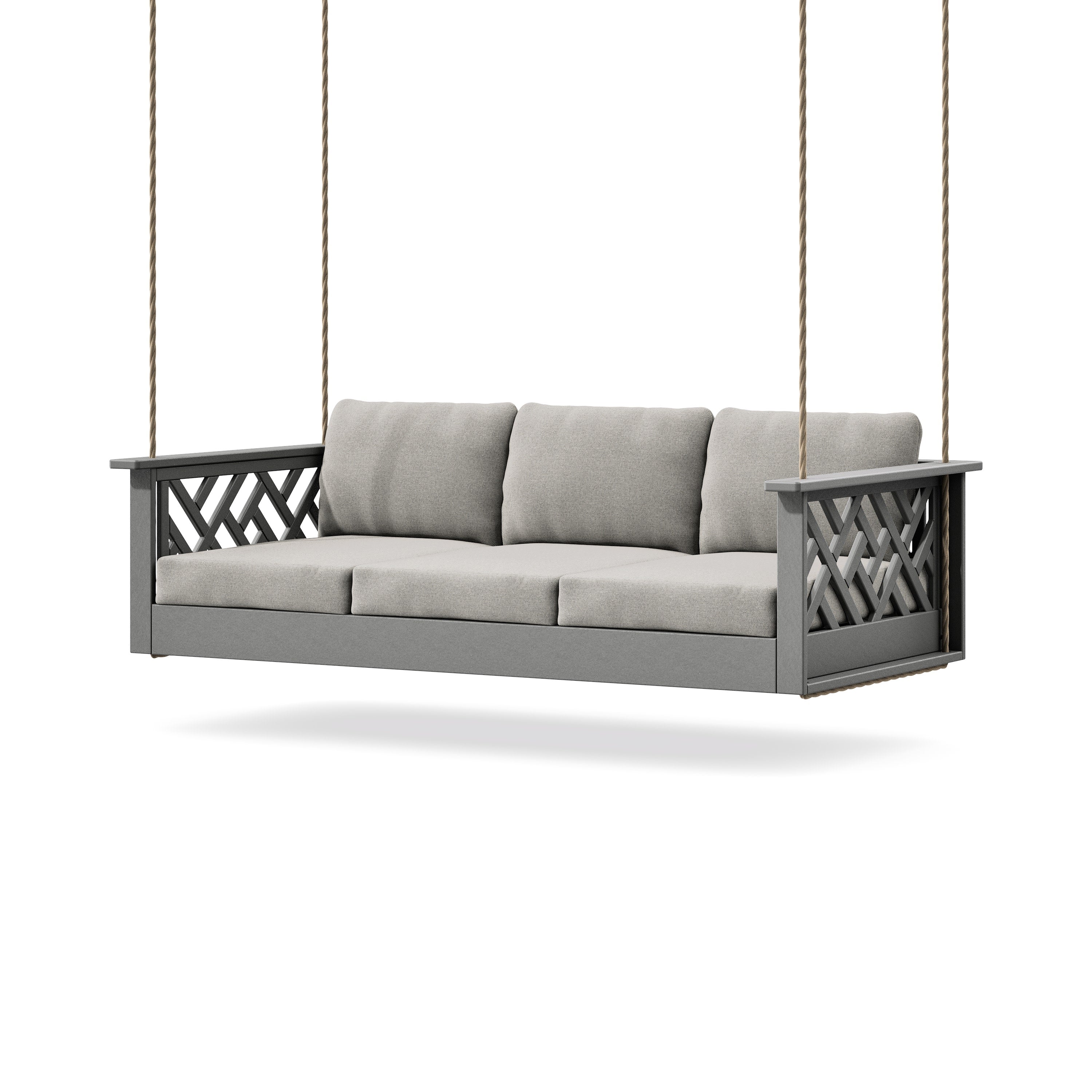 Chippendale Daybed Swing in Slate Grey / Weathered Tweed