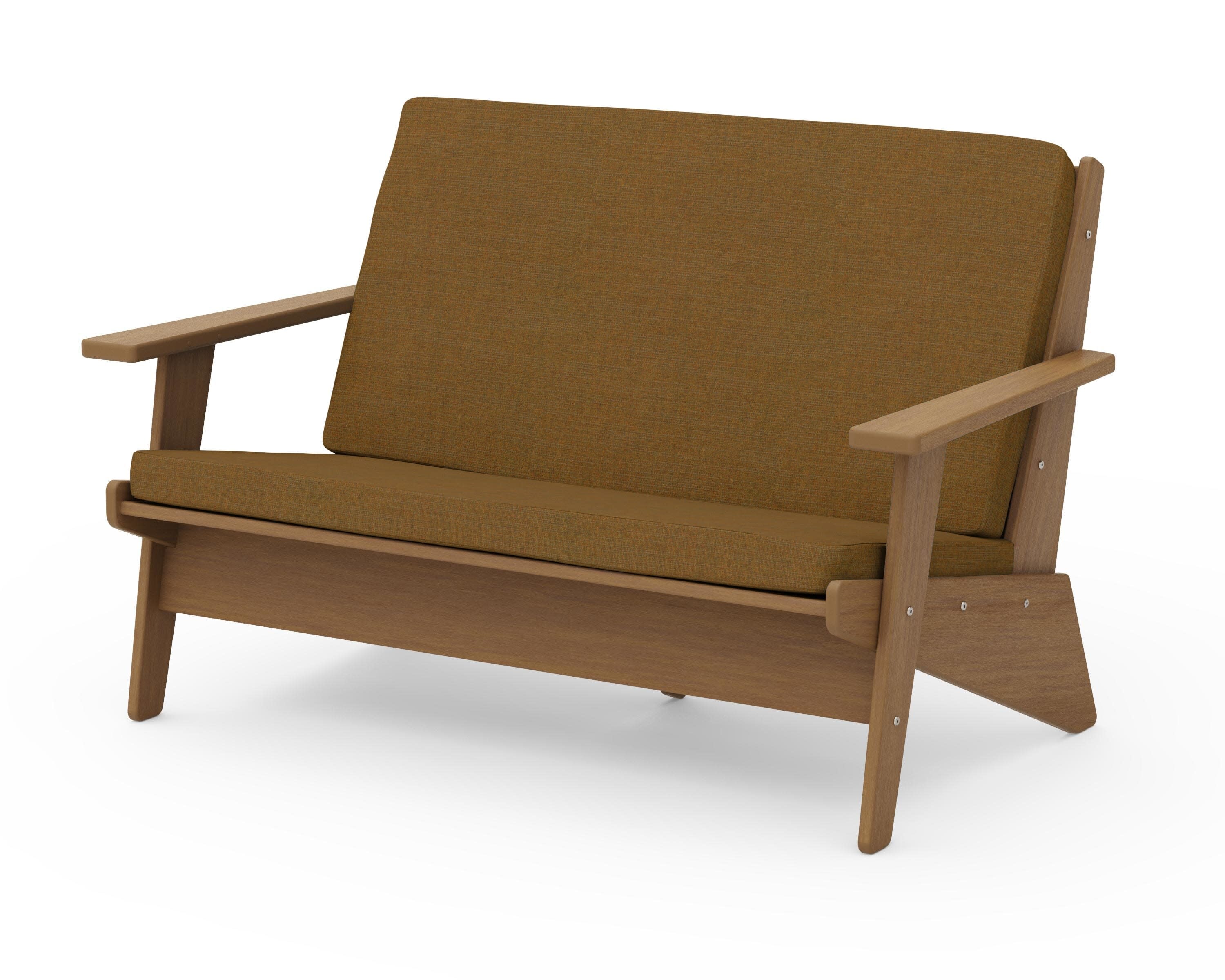Riviera Modern Lounge Loveseat in Natural / Exhale Teak