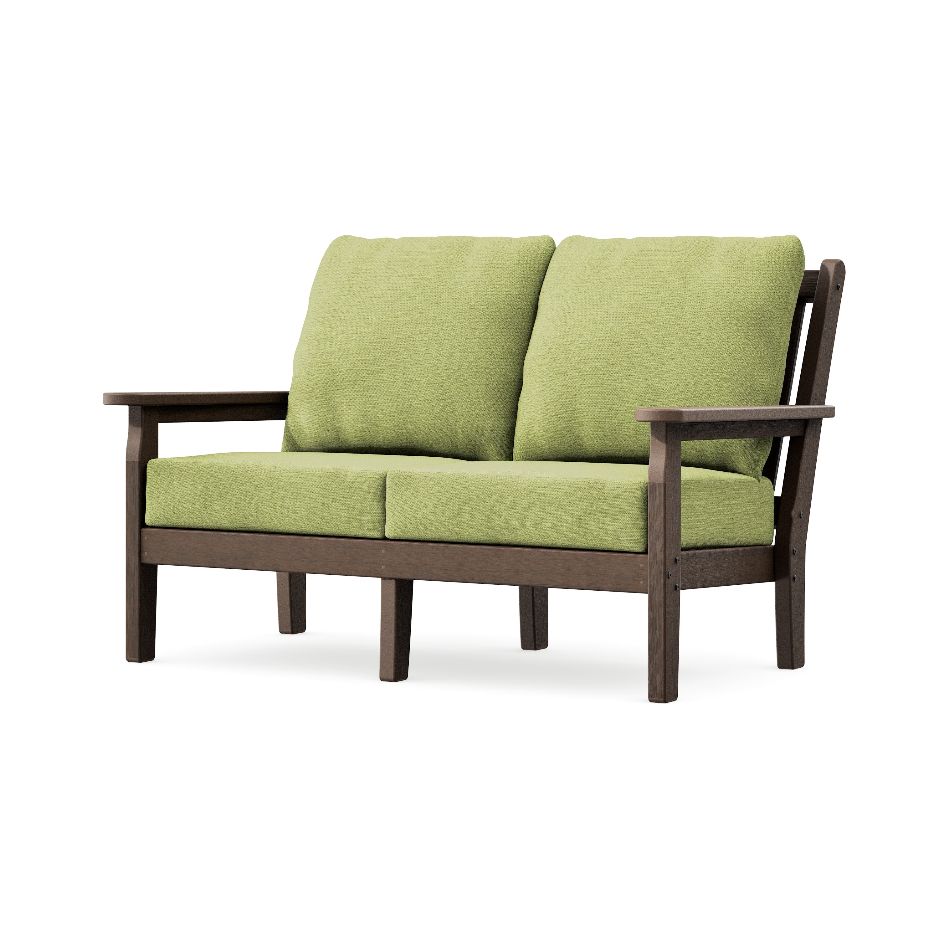Chippendale Deep Seating Loveseat in Kona / Chartreuse Boucle