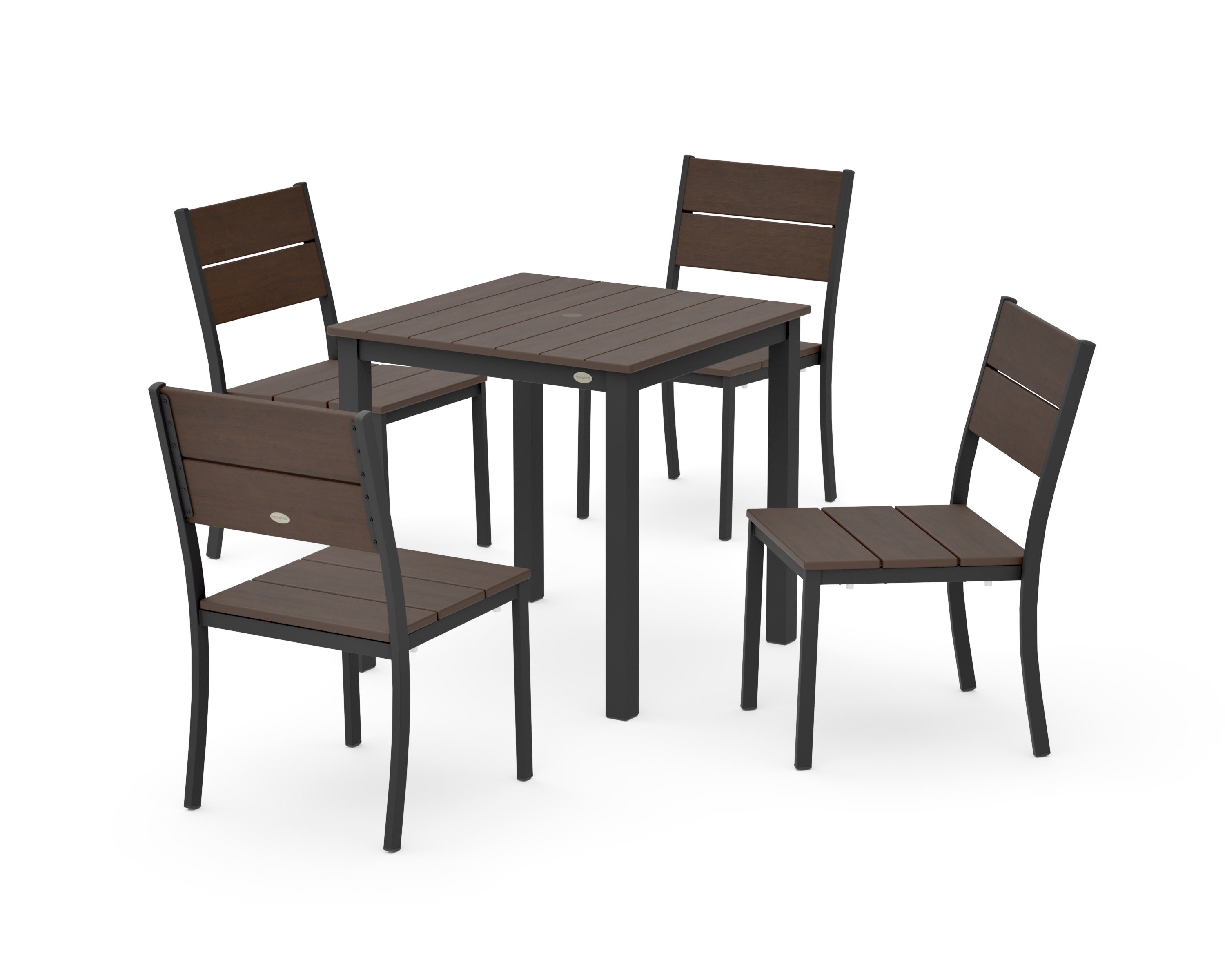 Main Street 5-Piece Square Dining Set- Small in Black / Kona