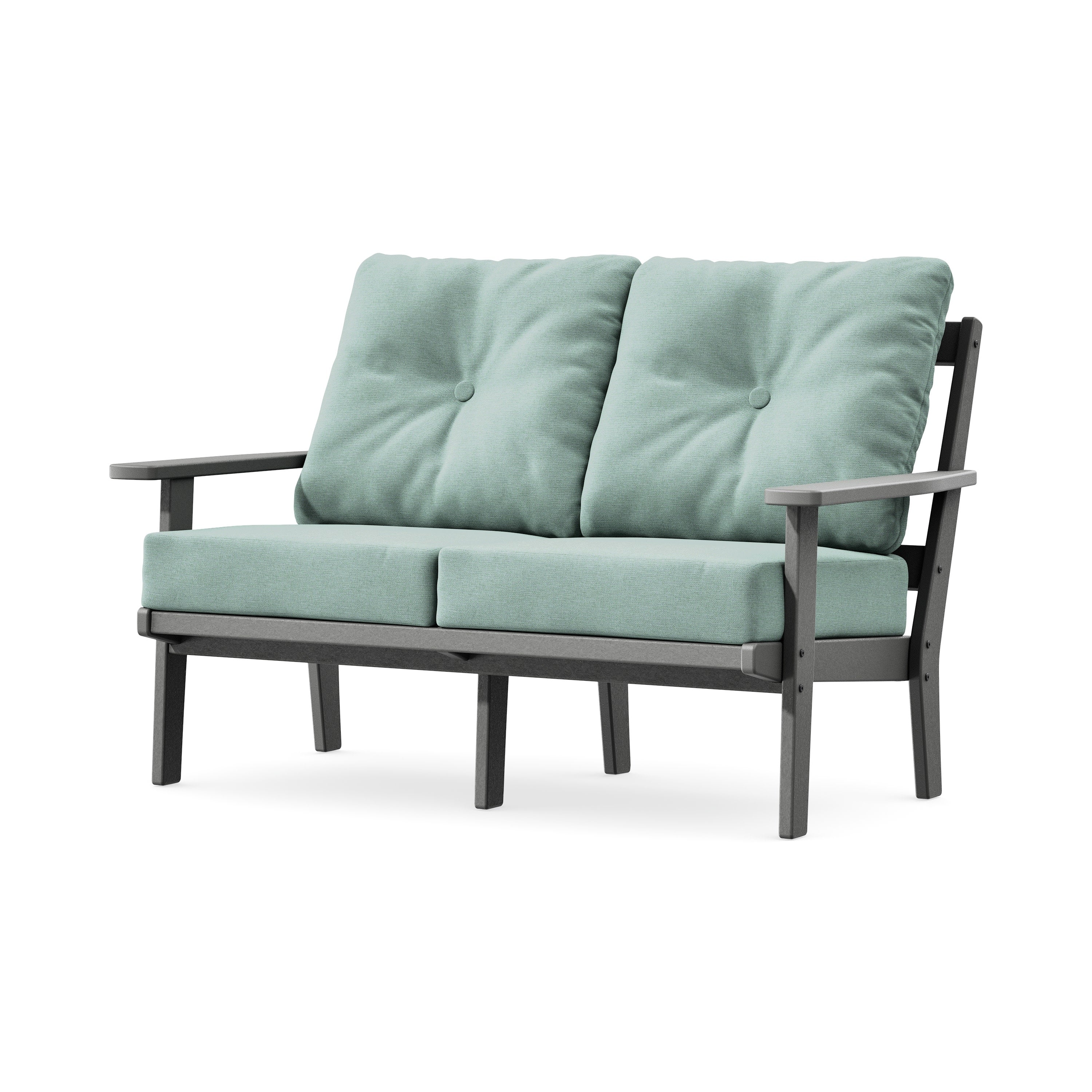 Prairie Deep SeatingLoveseat in Slate Grey / Glacier Spa
