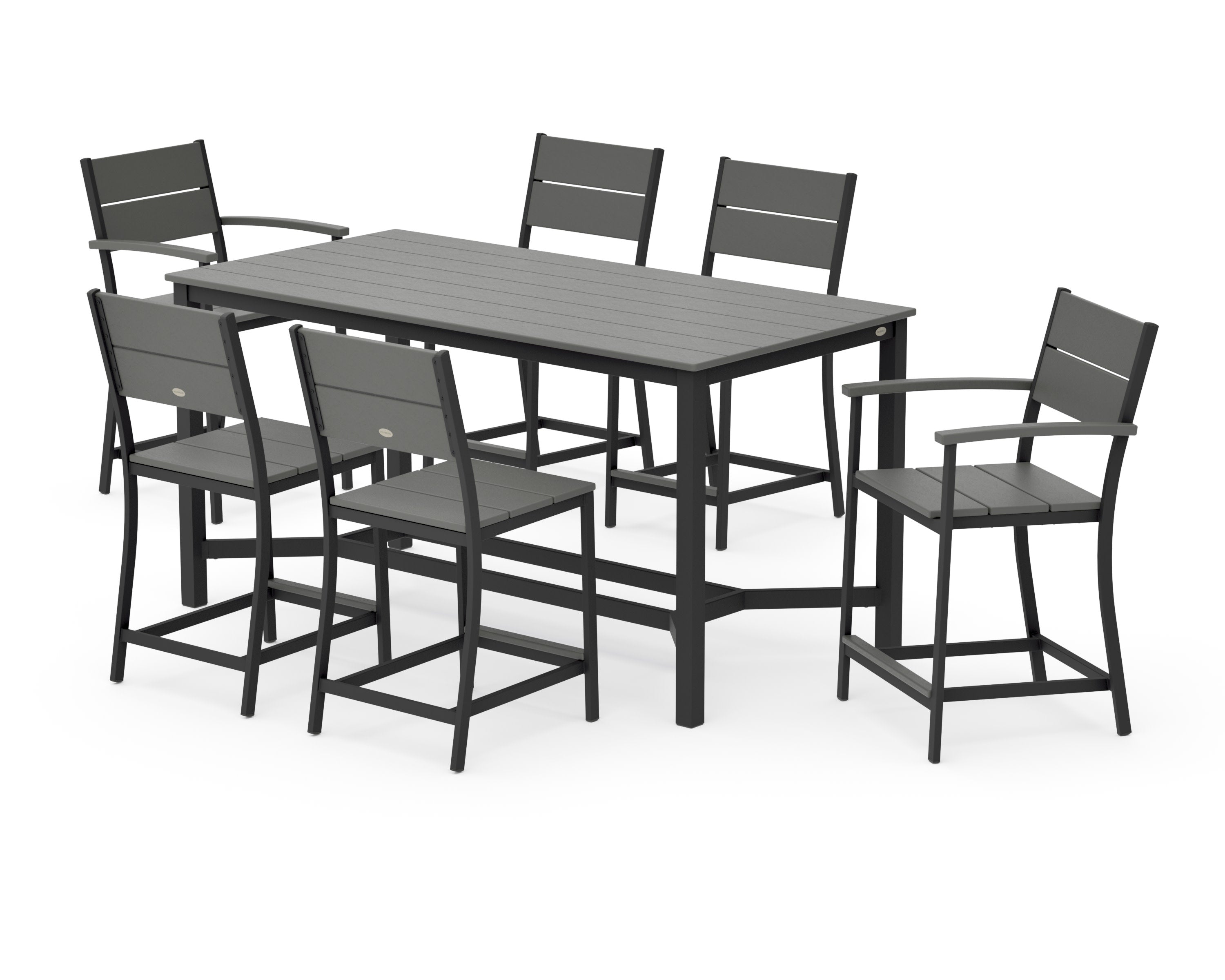 Main Street 7-Piece Counter Set in Black / Slate Grey