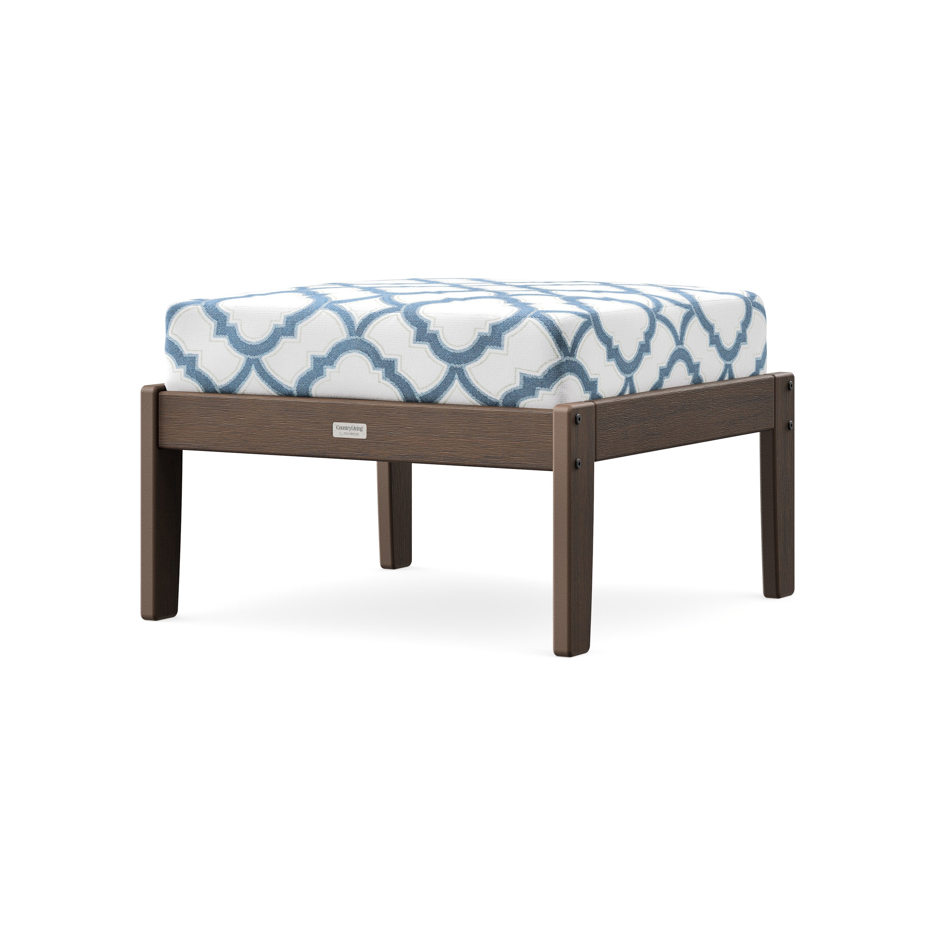 Cottage Deep Seating Ottoman in Kona / Trellis Sky Blue