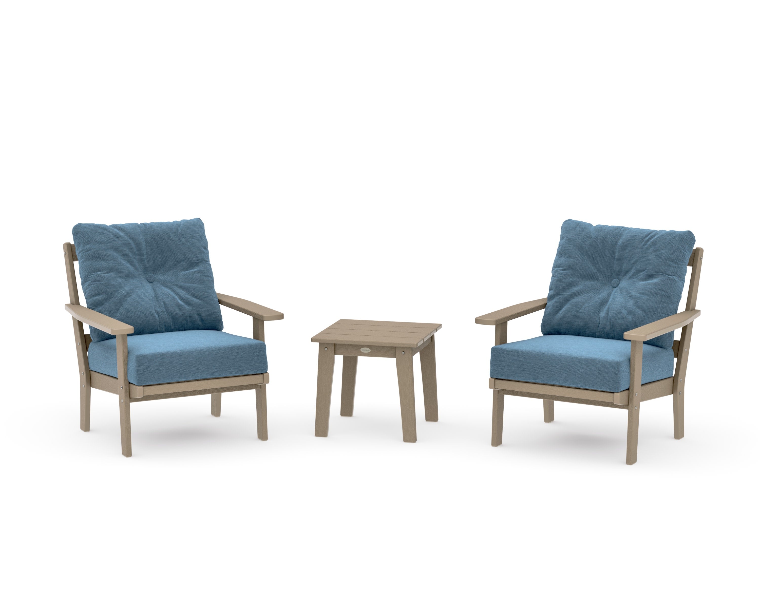 Prairie 3-Piece Deep Seating Set in Vintage Sahara / Sky Blue