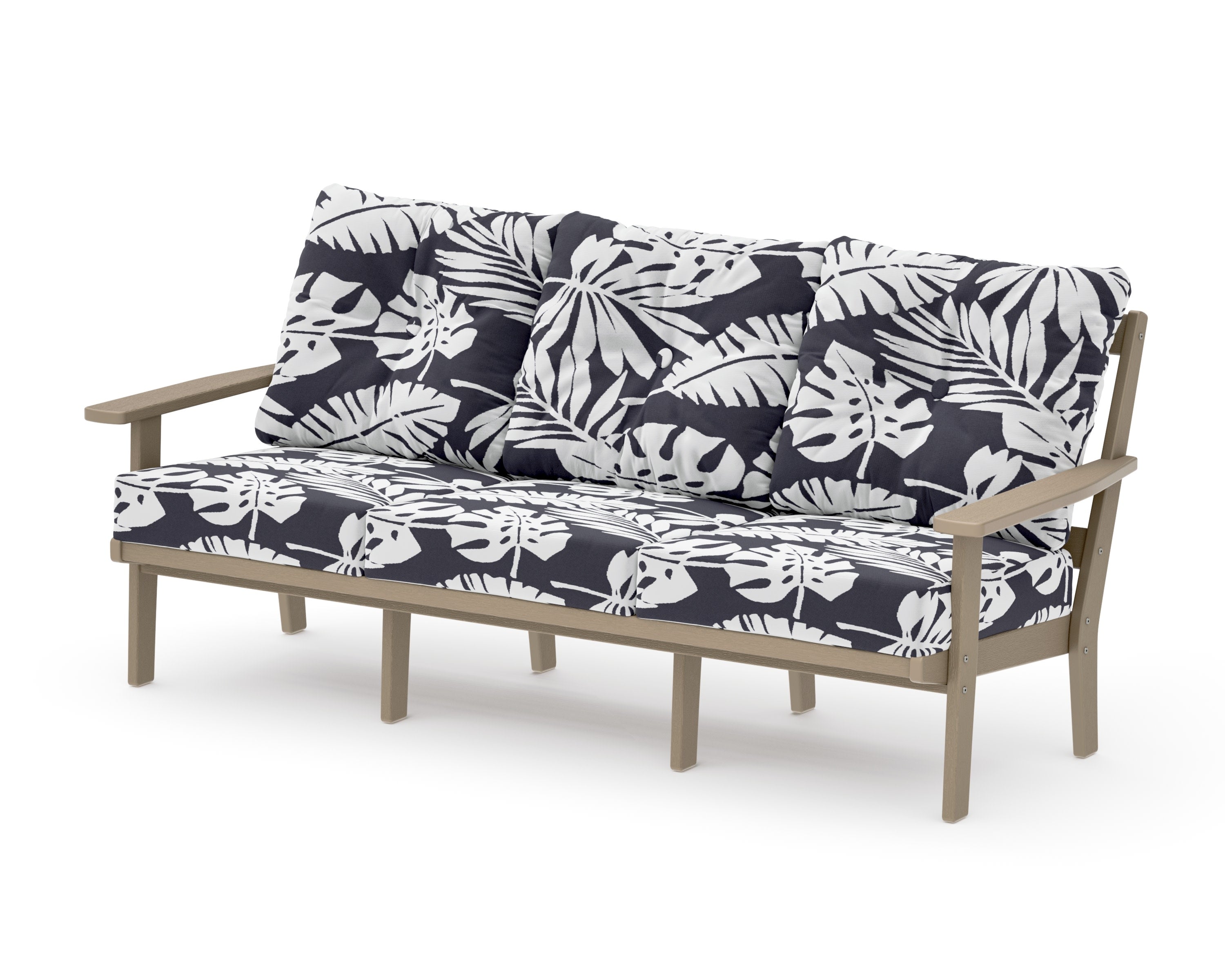 Oxford Deep Seating Sofa in Vintage Sahara / Leaf Navy