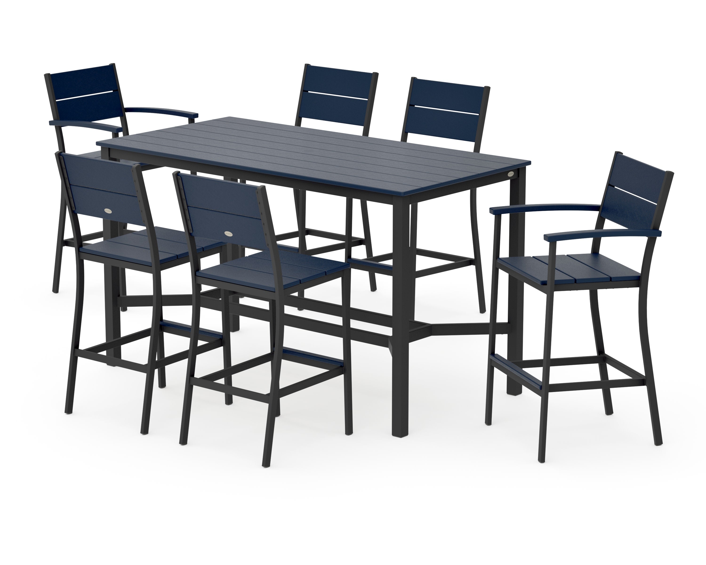 Main Street 7-Piece Bar Set in Black / Navy