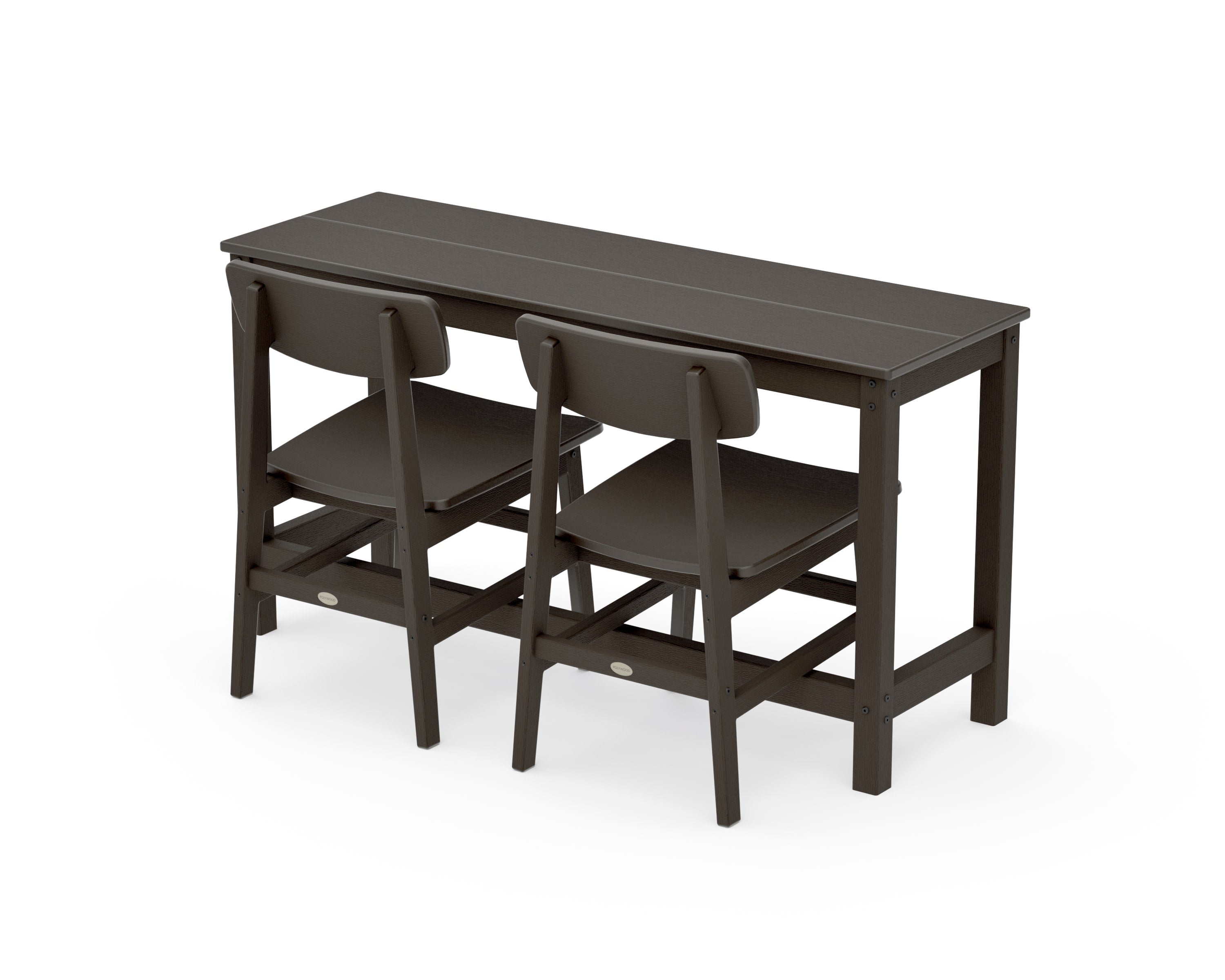 Modern Studio Urban Chair 3-Piece Balcony Set in Vintage Coffee