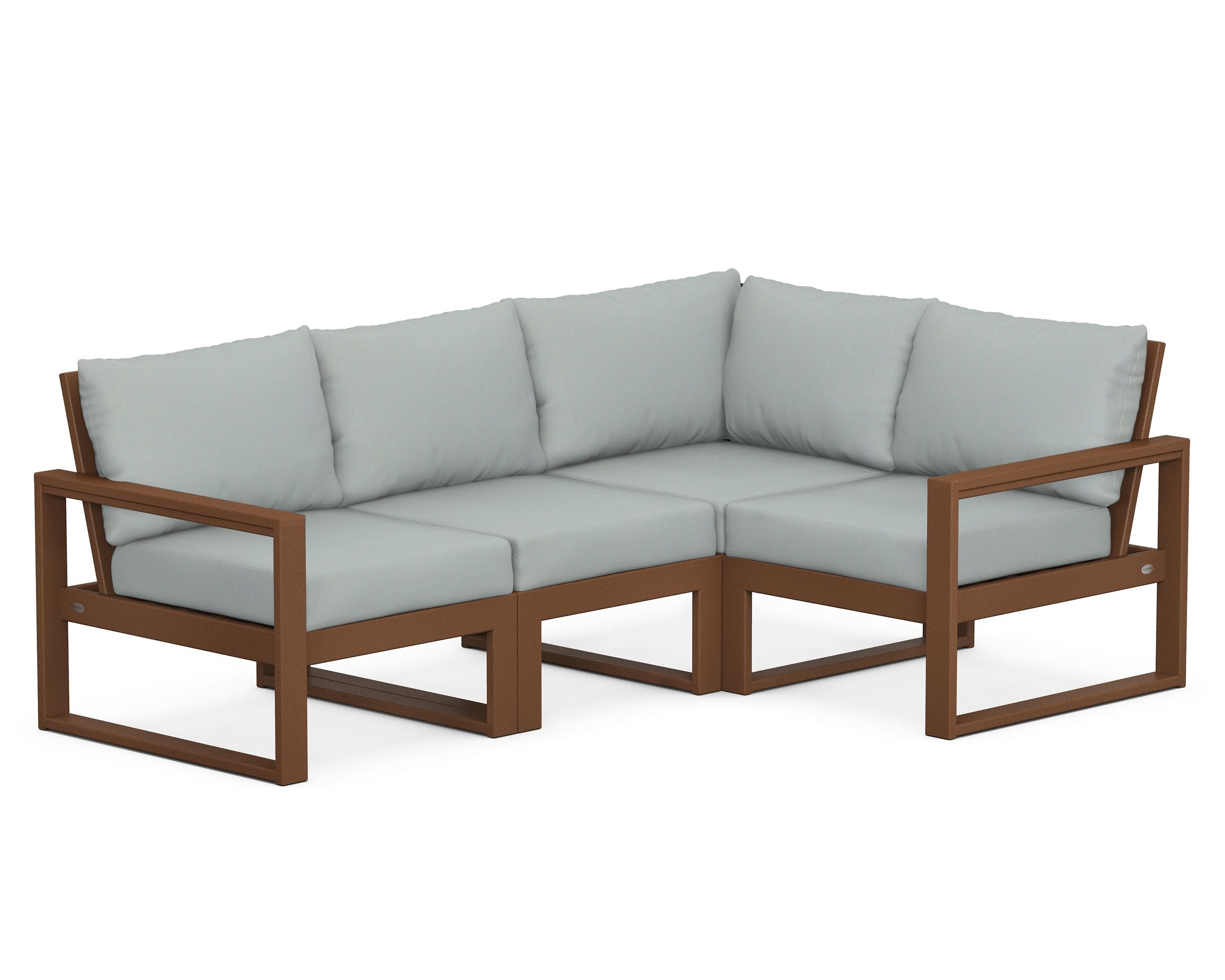EDGE 4-Piece Modular Deep Seating Set in Teak / Spa