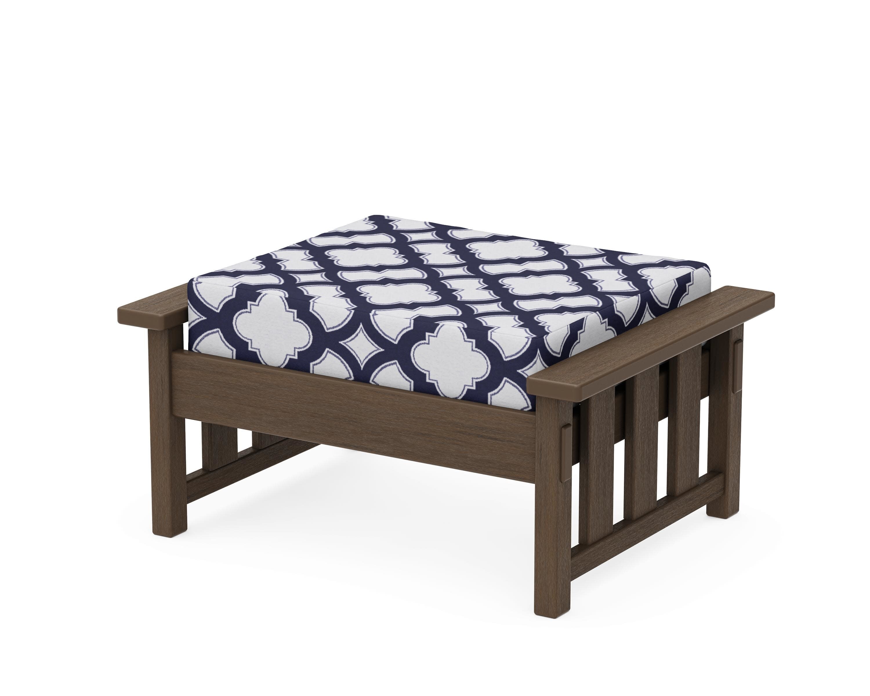 Acadia Deep Seating Ottoman in Kona / Trellis Navy