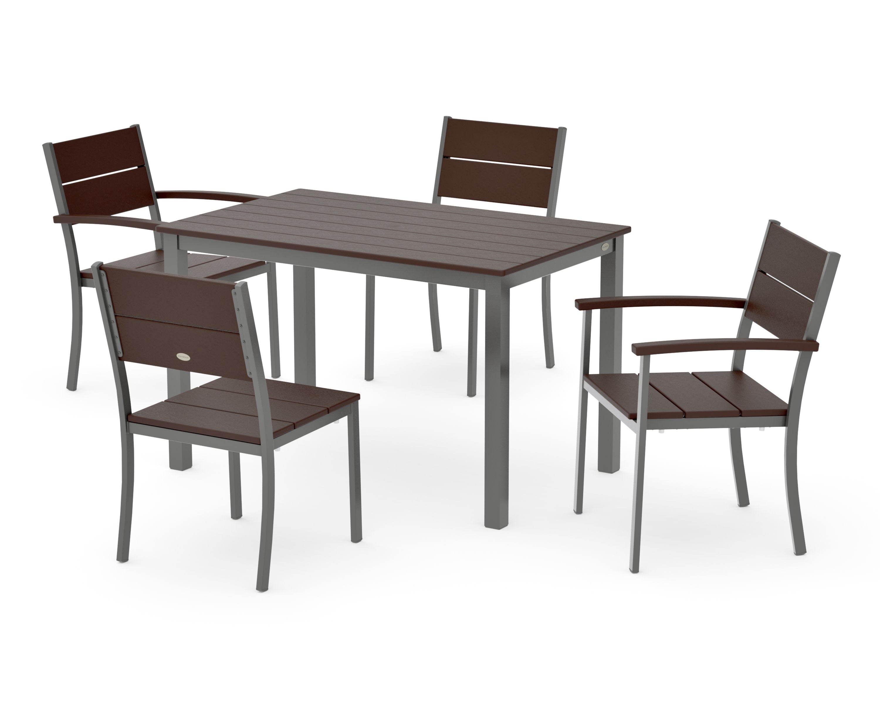 Main Street 5-Piece Dining Set in Charcoal / Mahogany