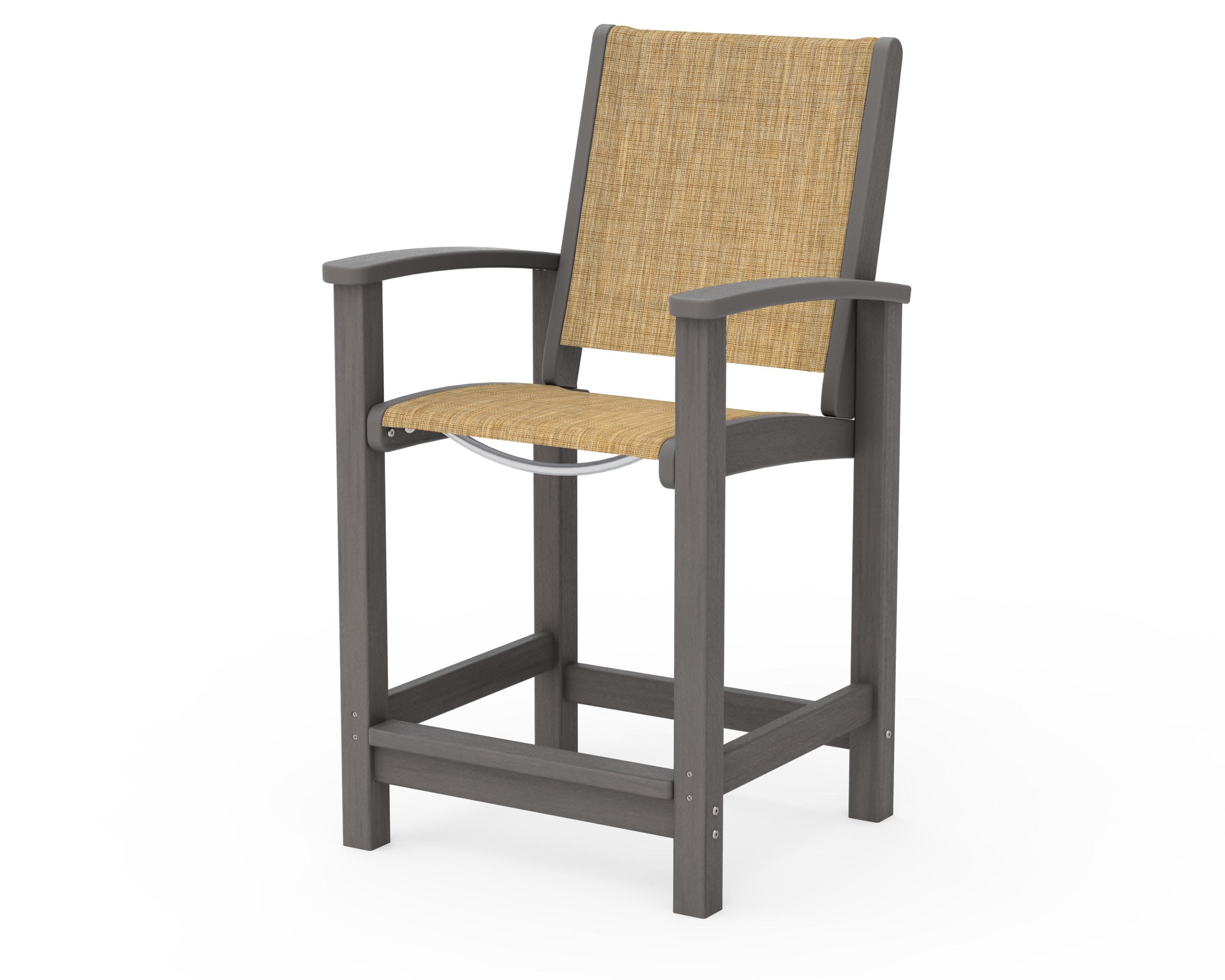 Coastal Counter Chair in Driftwood / Burlap Sling