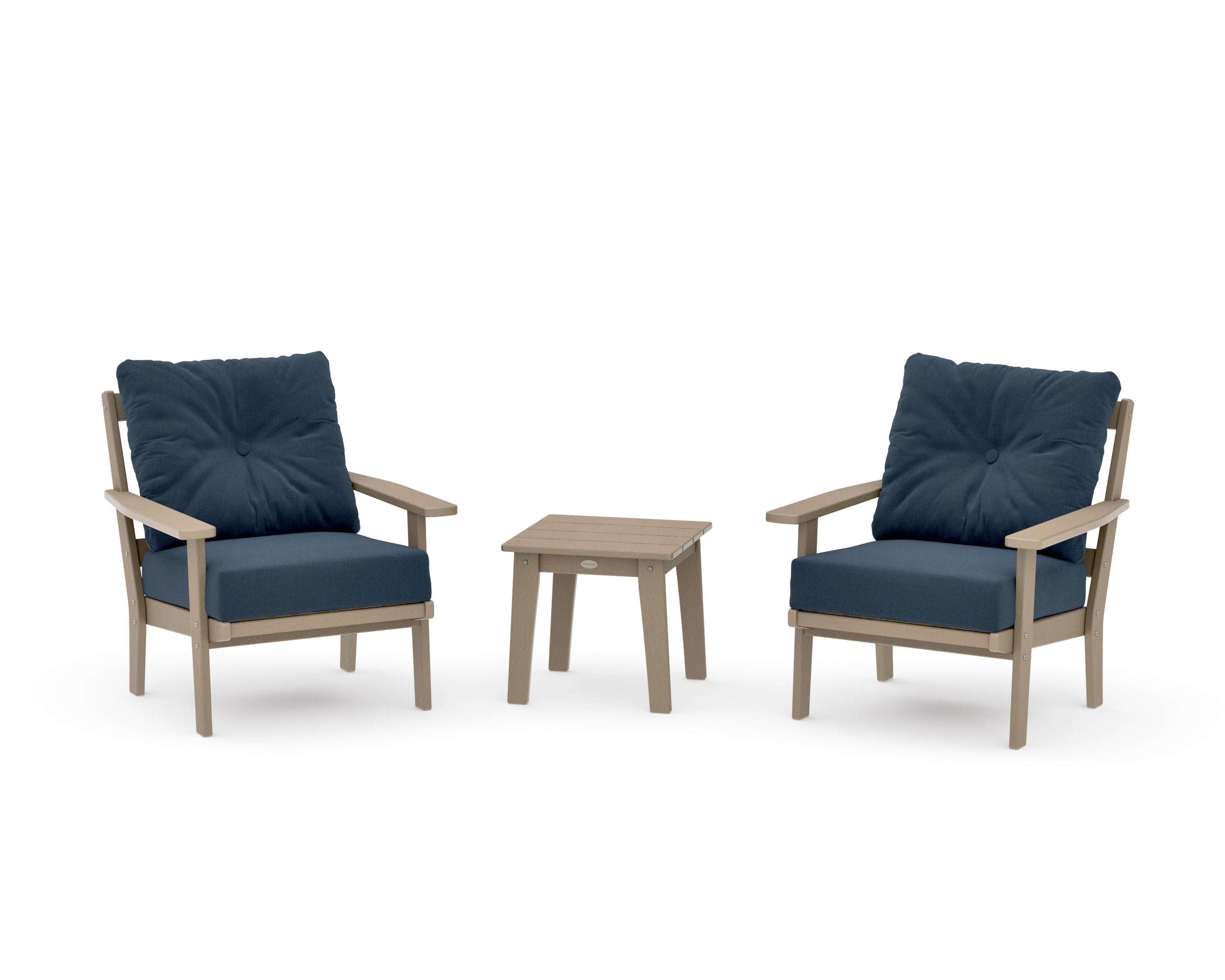 Prairie 3-Piece Deep Seating Set in Vintage Sahara / Marine Indigo