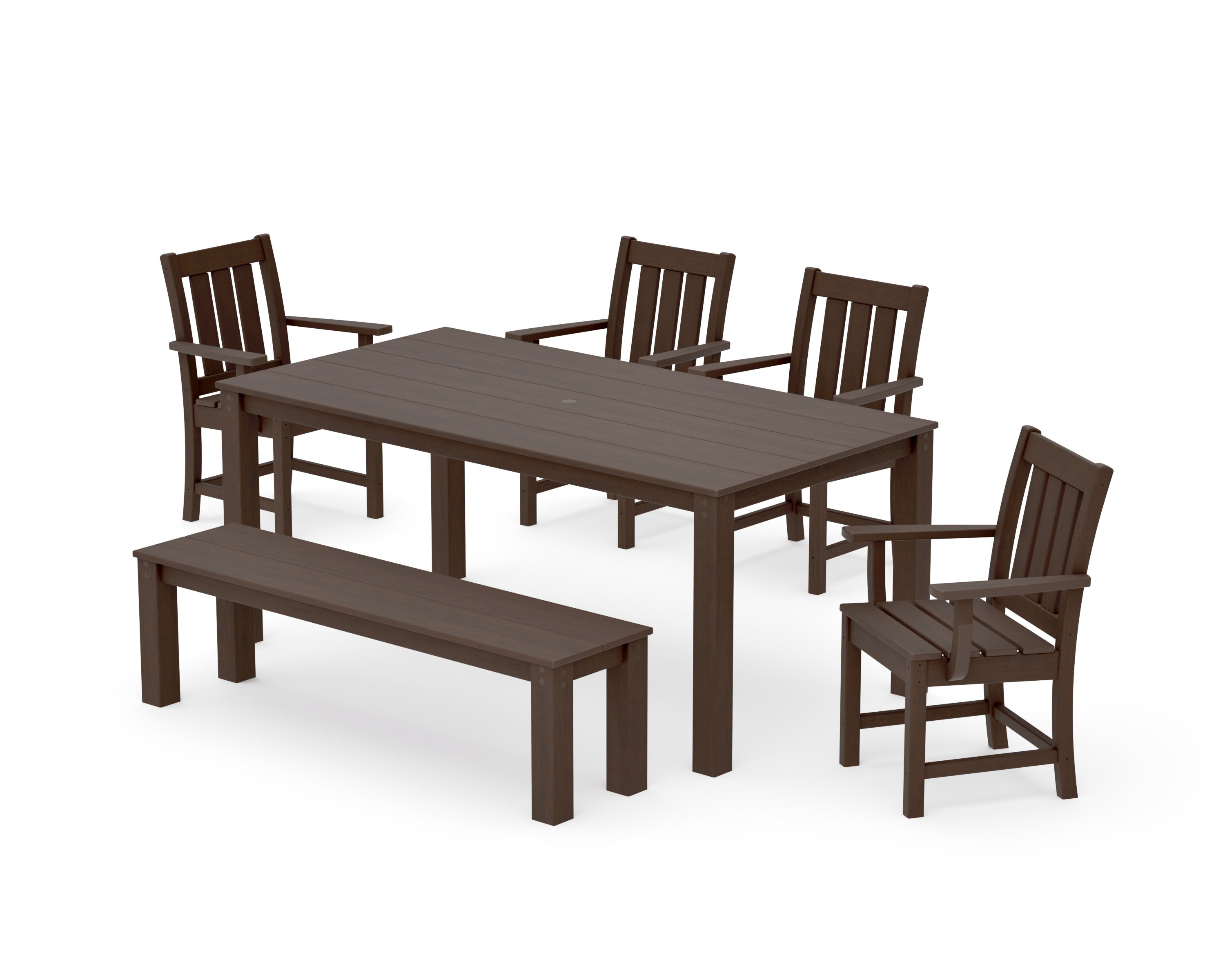 Oxford 6-Piece Parsons Dining Set with Bench in Kona