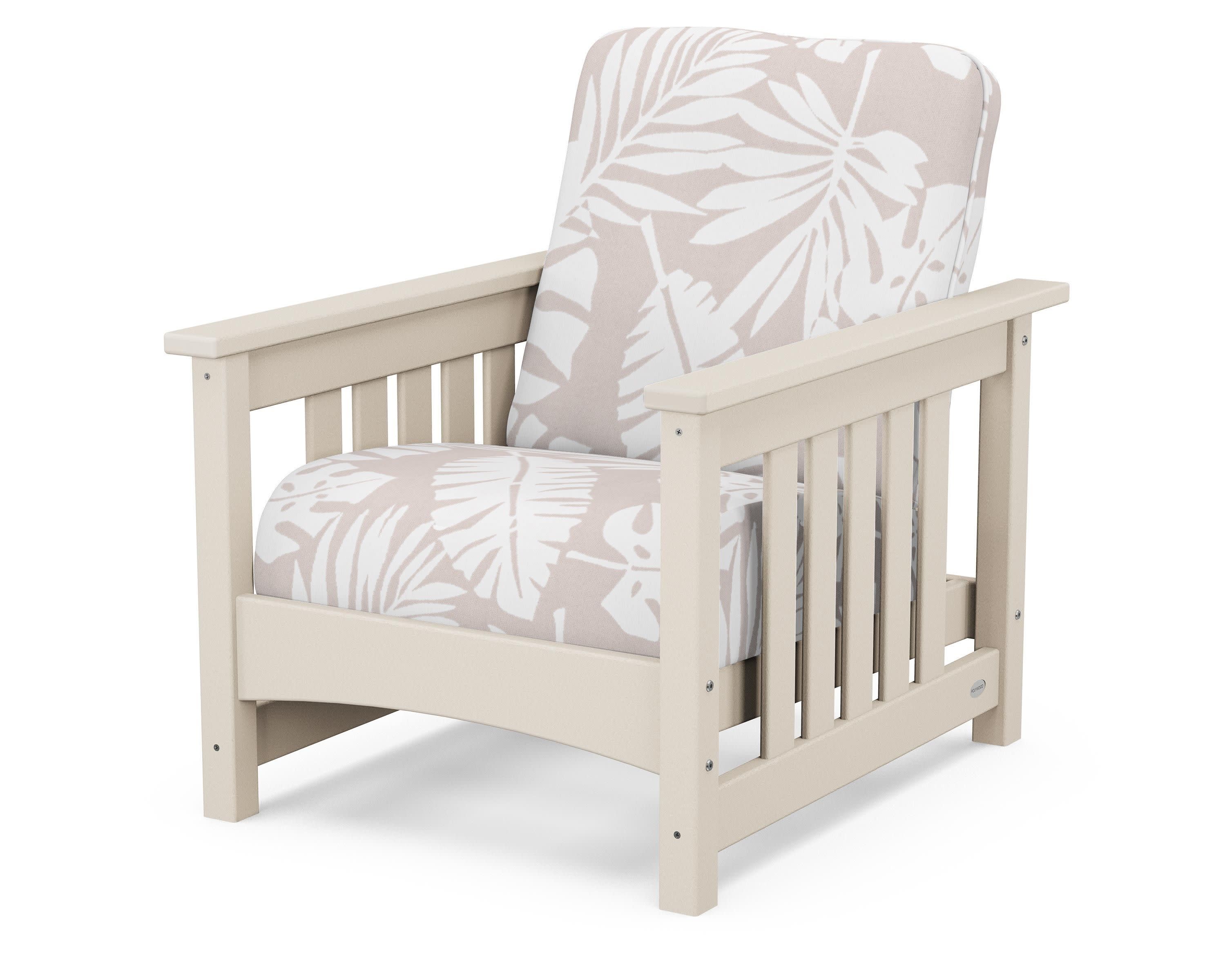 Club Mission Chair in Sand / Leaf Dune Burlap