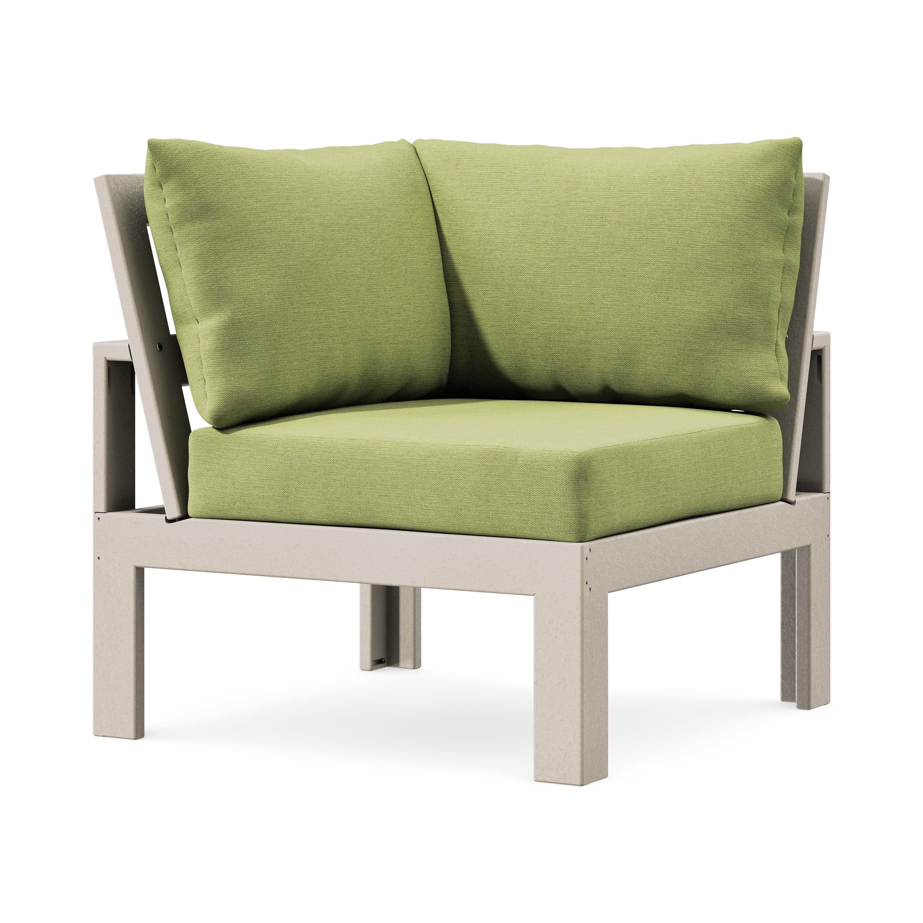 Modular Corner Chair in Sand / Chartreuse Boucle