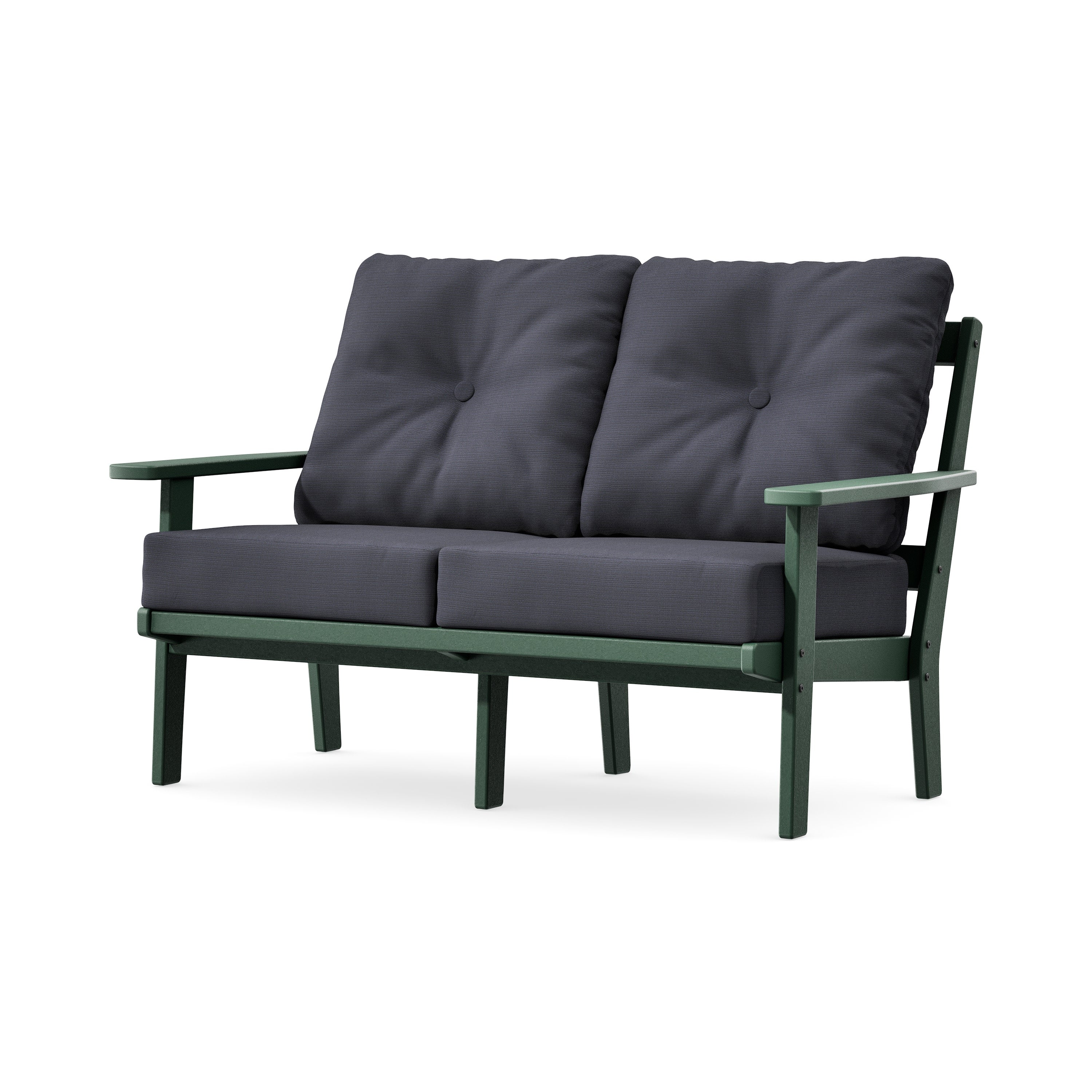 Prairie Deep SeatingLoveseat in Green / Midnight Linen