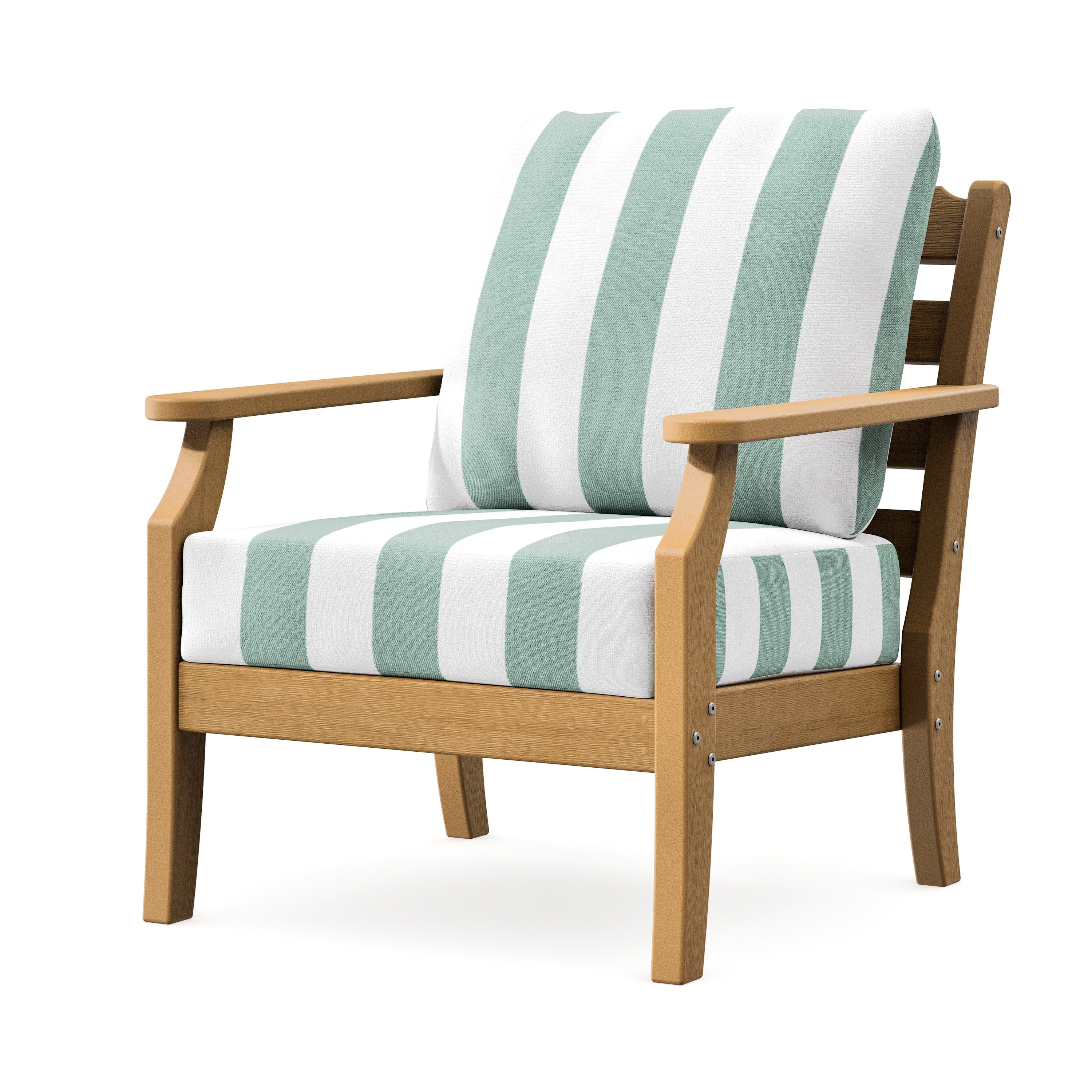 Savannah Deep Seating Chair in Natural / Cabana Stripe Glacier Spa