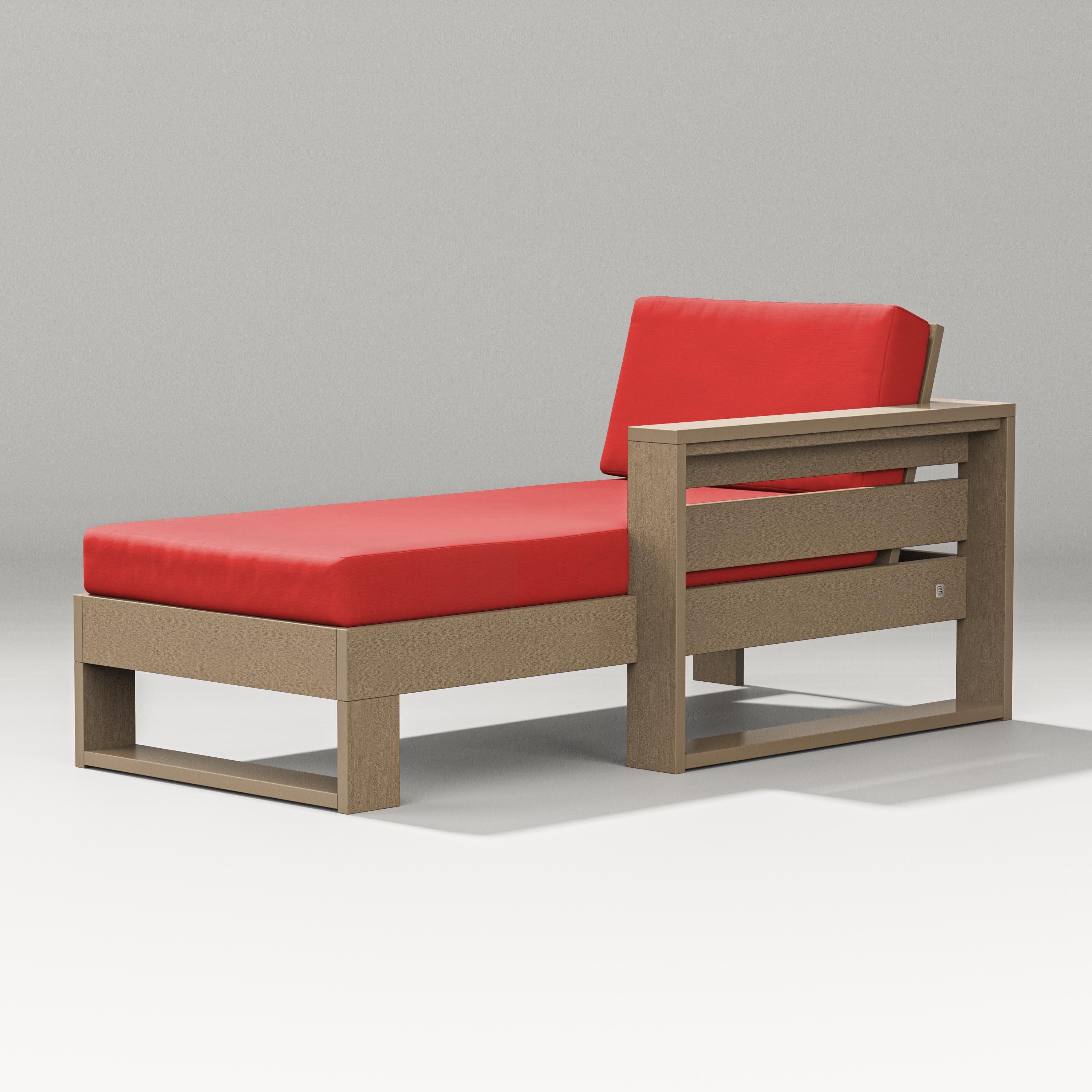 Latitude Modular Right Arm Chaise in Vintage Sahara / Crimson Linen
