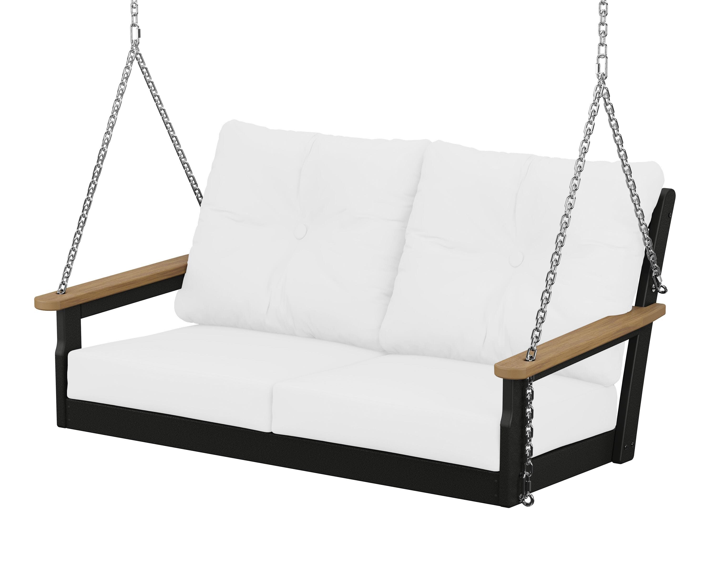 Vineyard Deep Seating Swing in Black / Natural / Natural