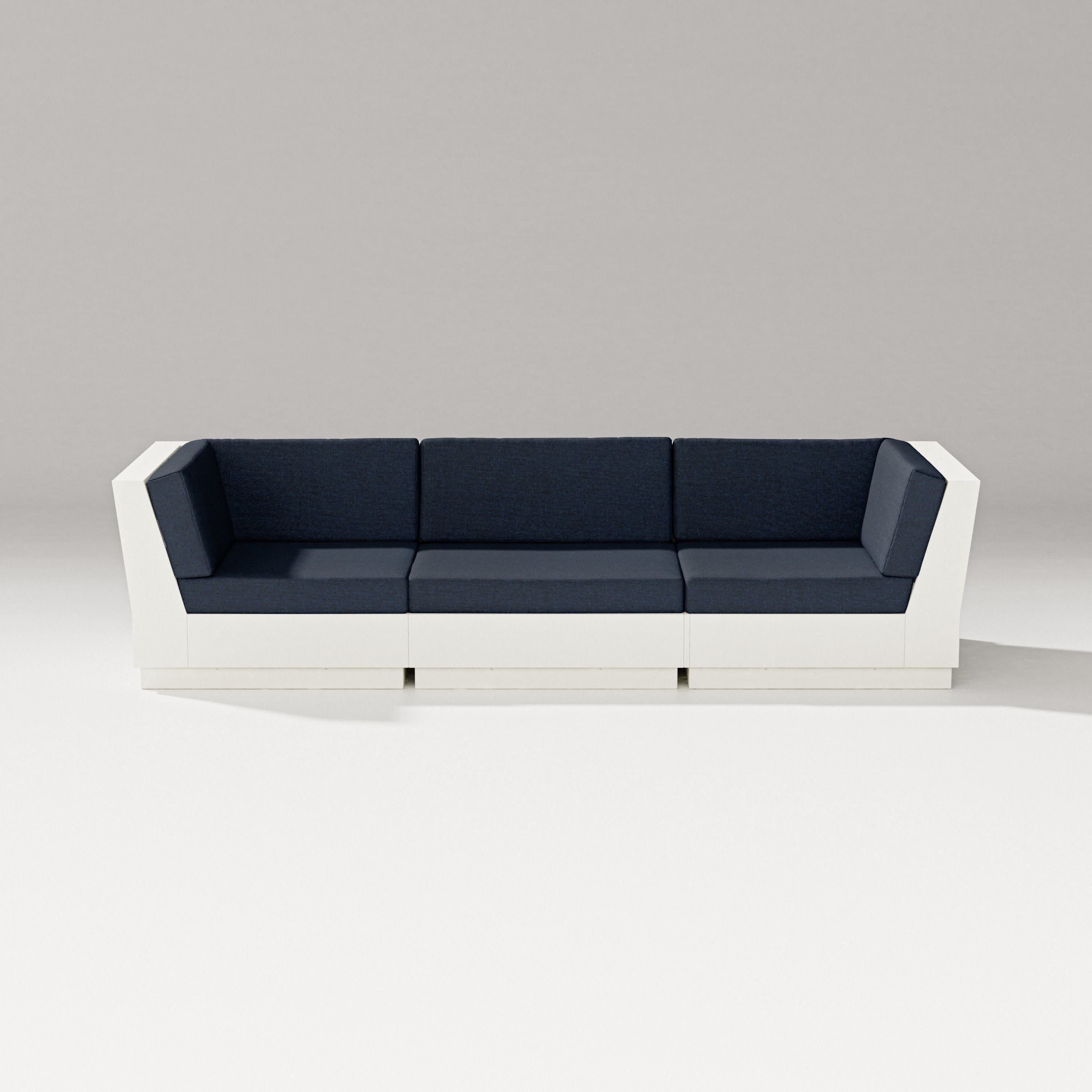 Elevate Sofa Sectional in Vintage White / Marine Indigo