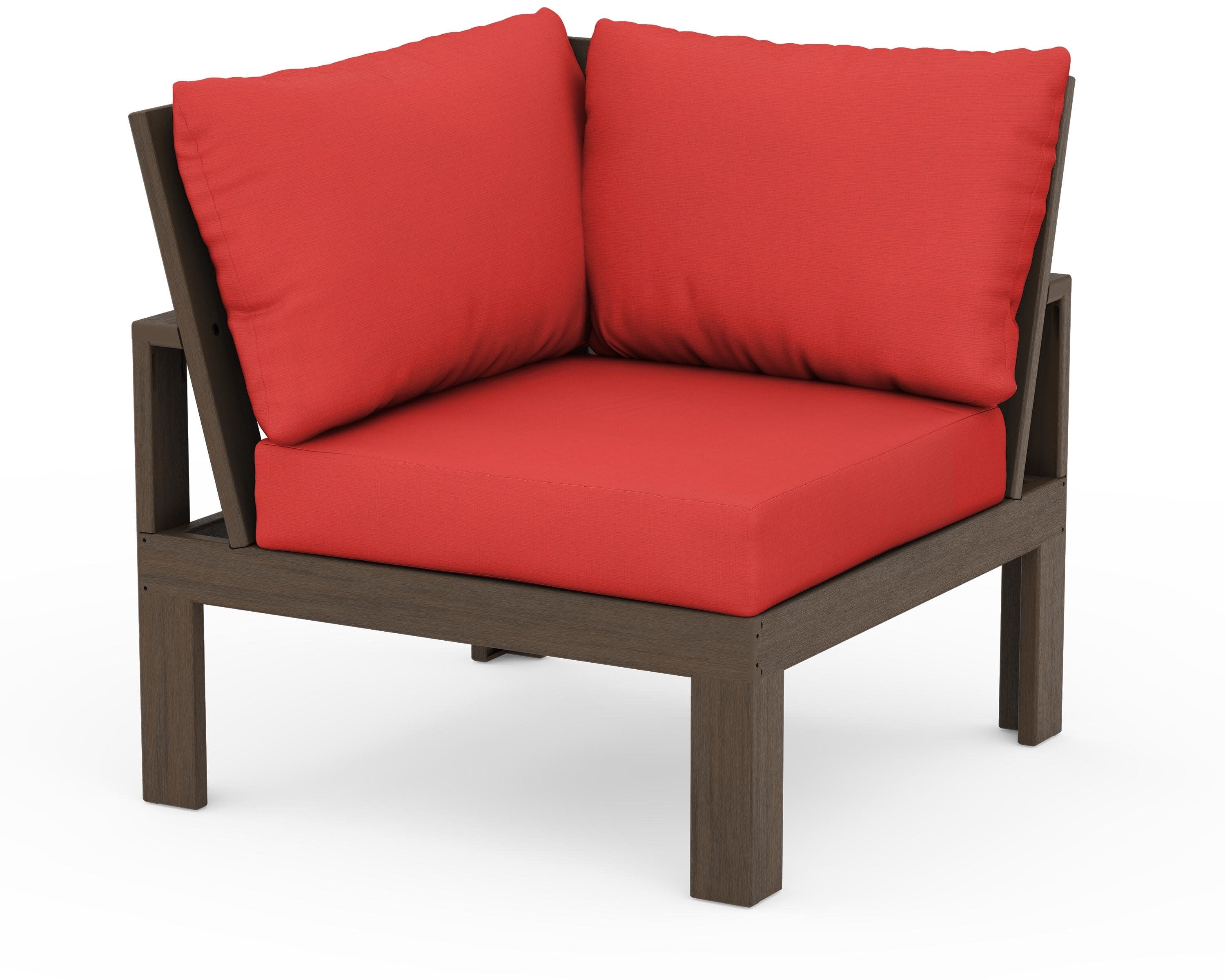 Modular Corner Chair in Kona / Crimson Linen