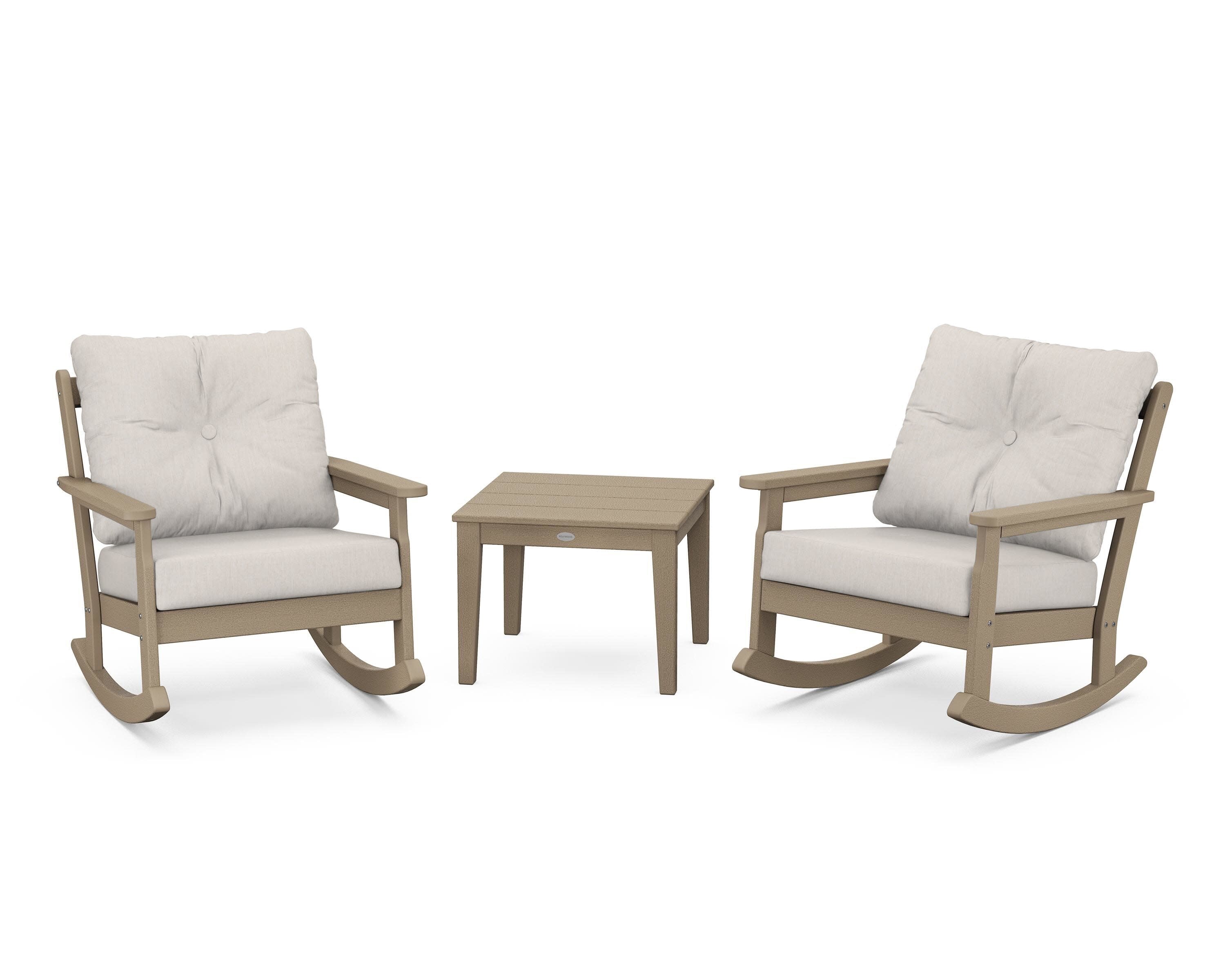 Vineyard 3-Piece Deep Seating Rocker Set in Vintage Sahara / Cast Ash