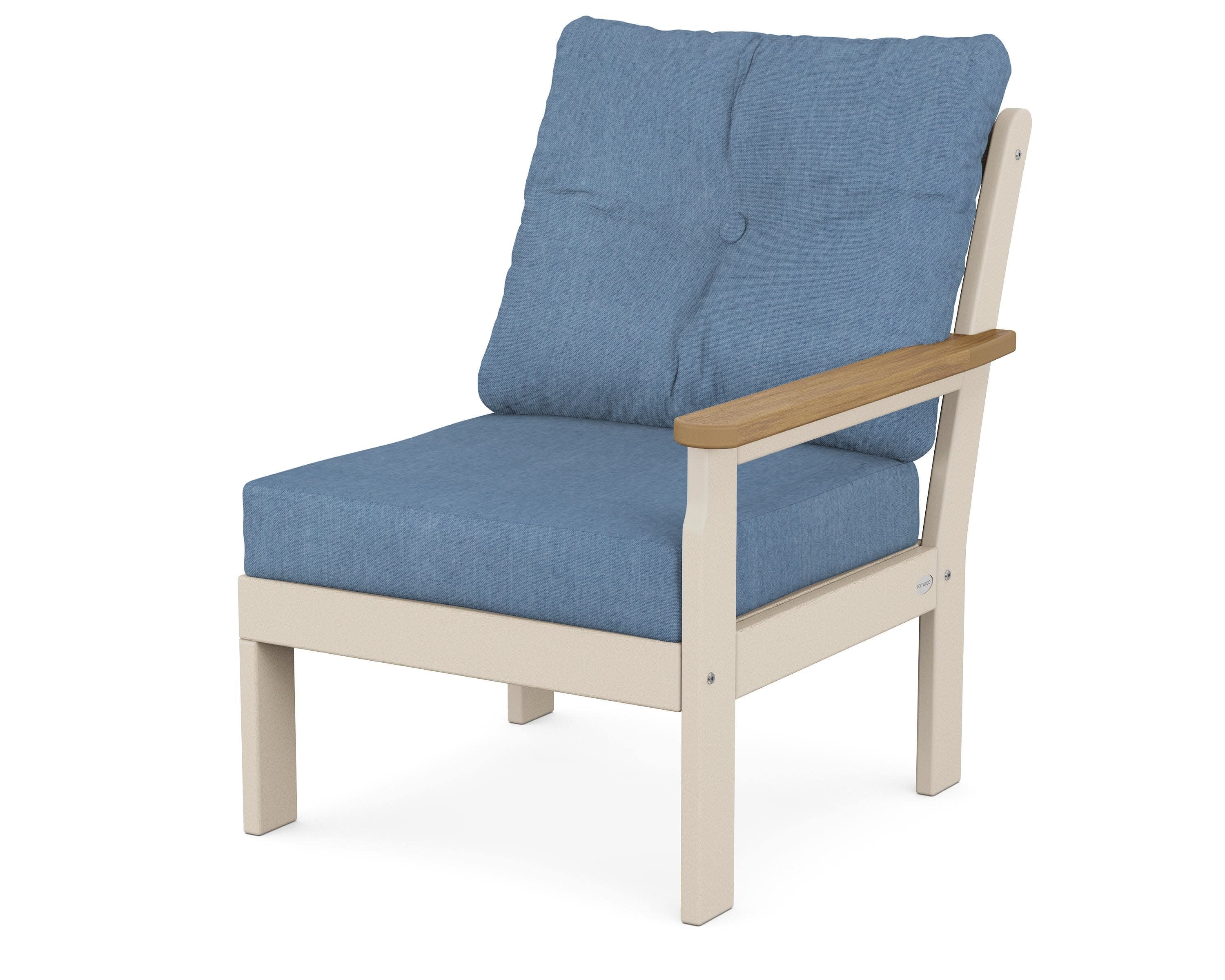Vineyard Modular Right Arm Chair in Sand / Natural / Sky Blue