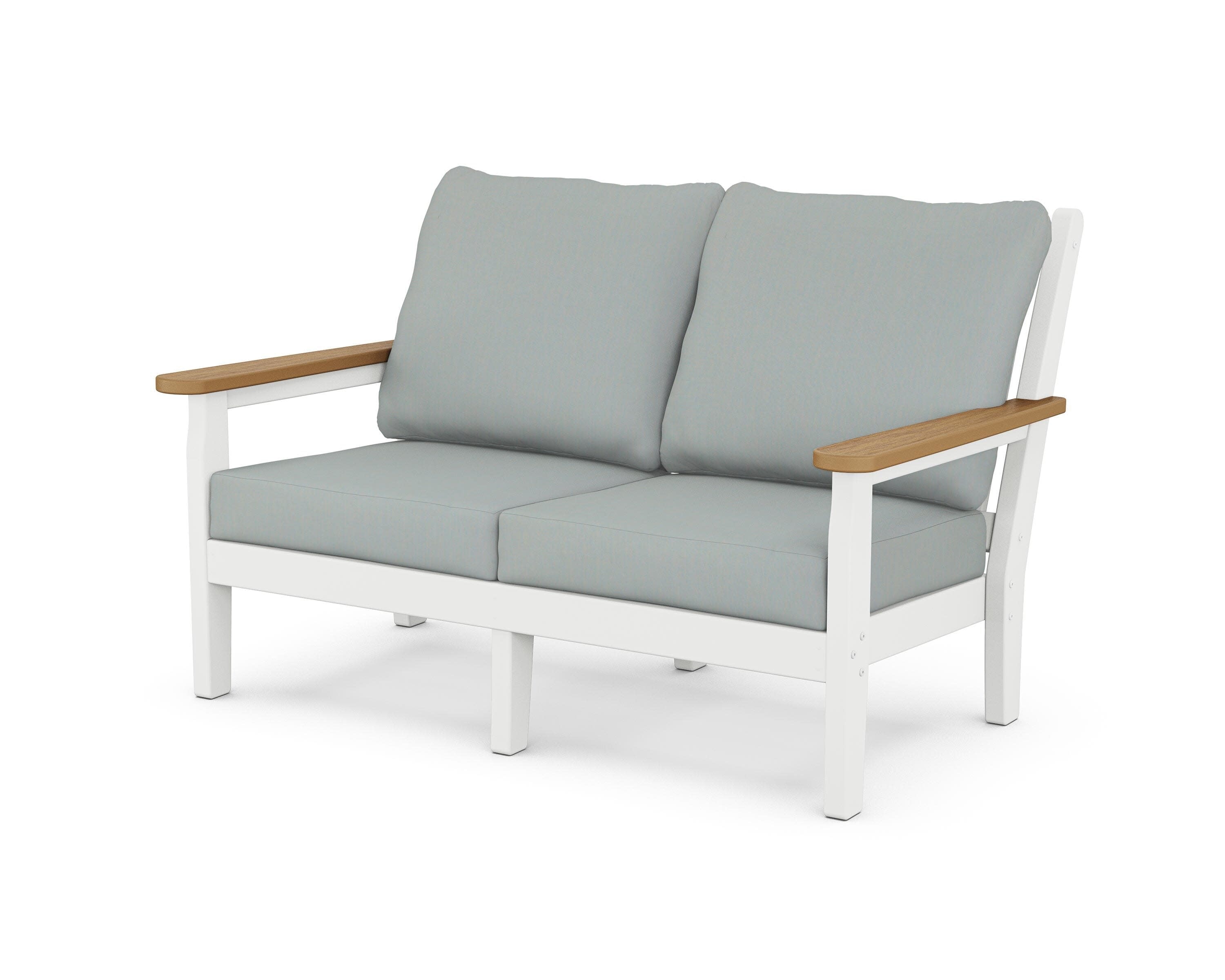 Chippendale Deep Seating Loveseat in White / Natural / Spa