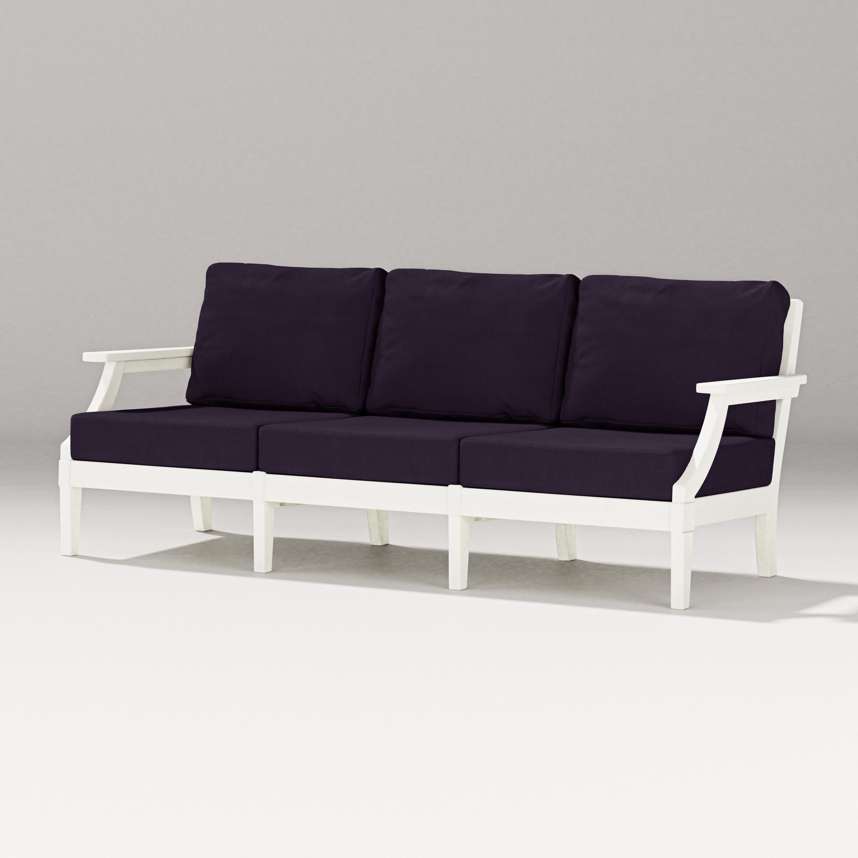 Estate Sofa in Vintage White / Navy Linen