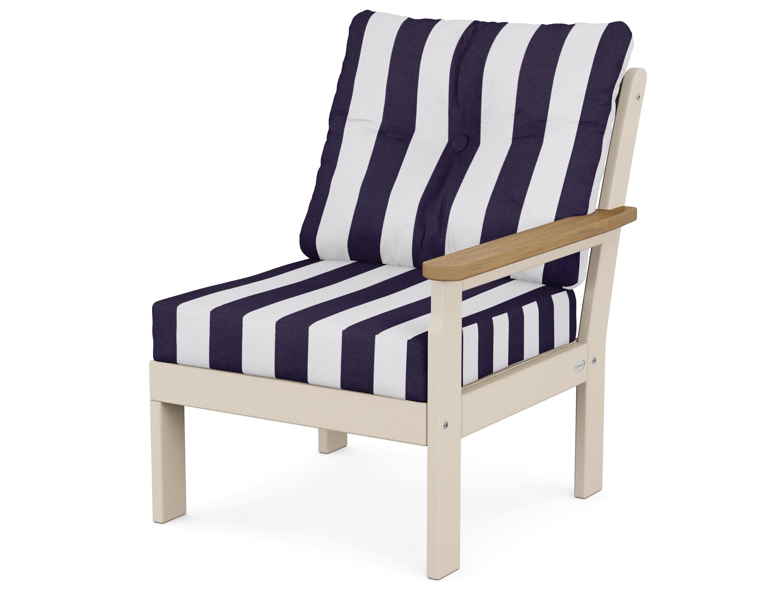 Vineyard Modular Right Arm Chair in Sand / Natural / Cabana Stripe Navy