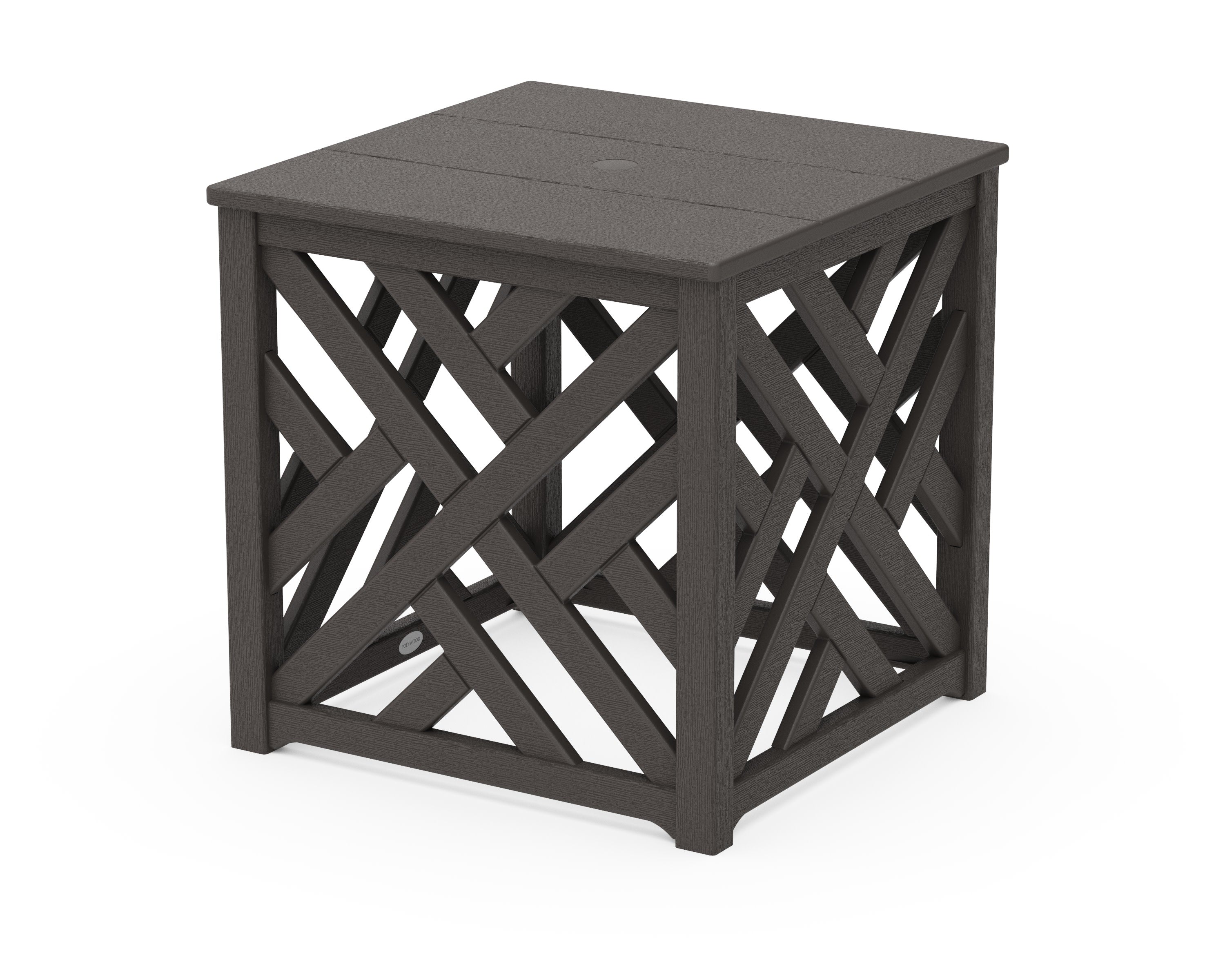 Chippendale Umbrella Stand Accent Table in Vintage Coffee