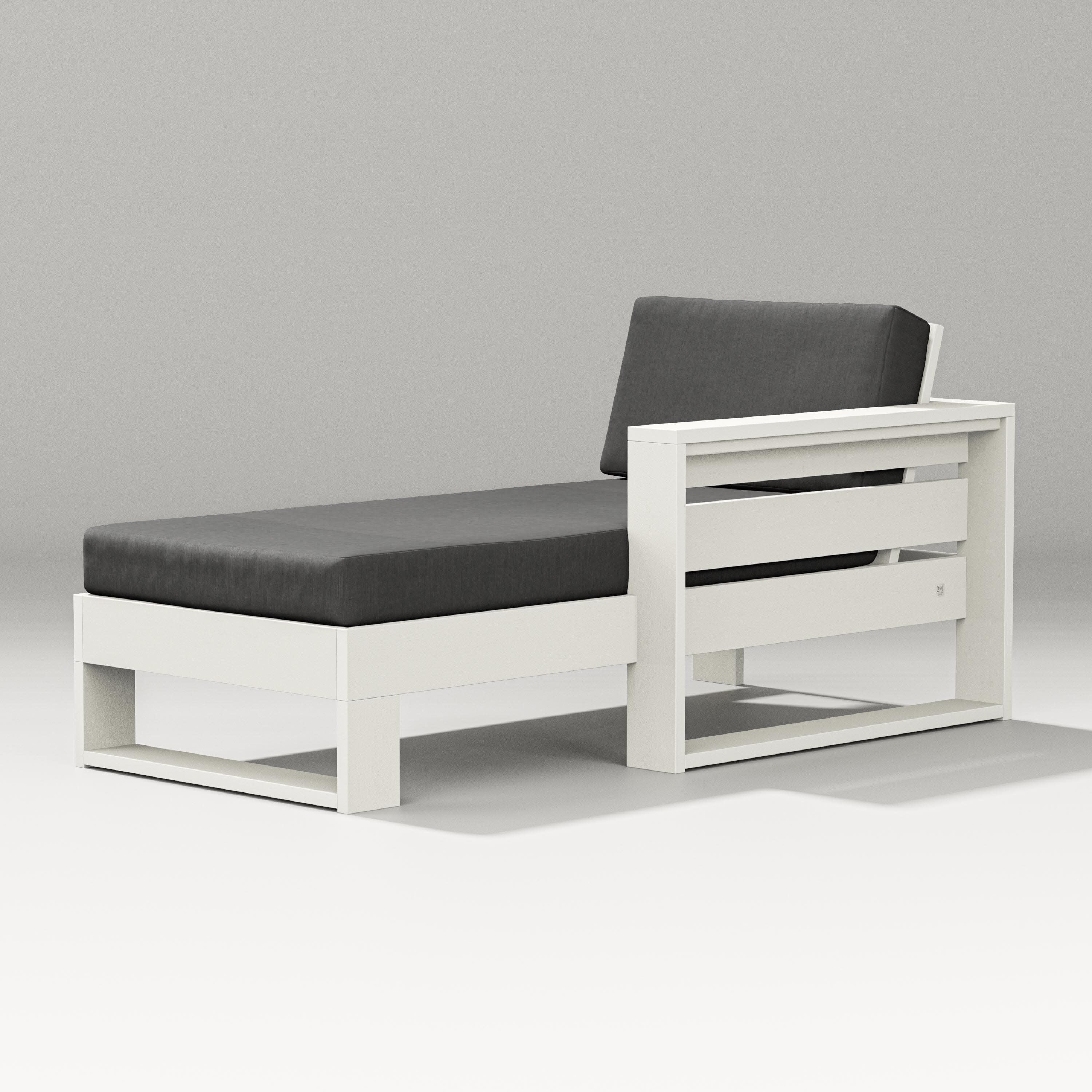 Latitude Modular Right Arm Chaise in Vintage White / Spectrum Carbon