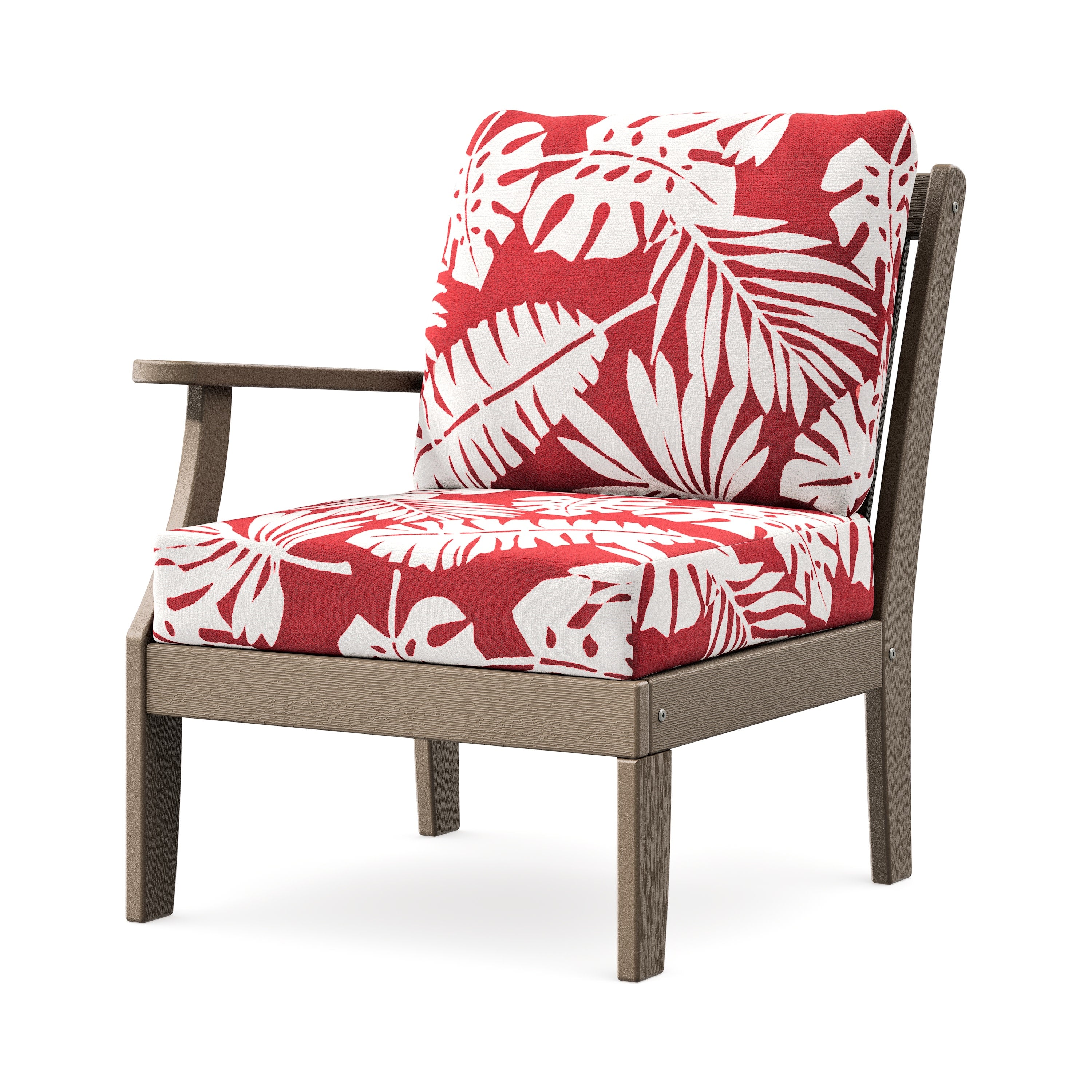 Braxton Modular Left Arm Chair in Vintage Sahara / Leaf Crimson