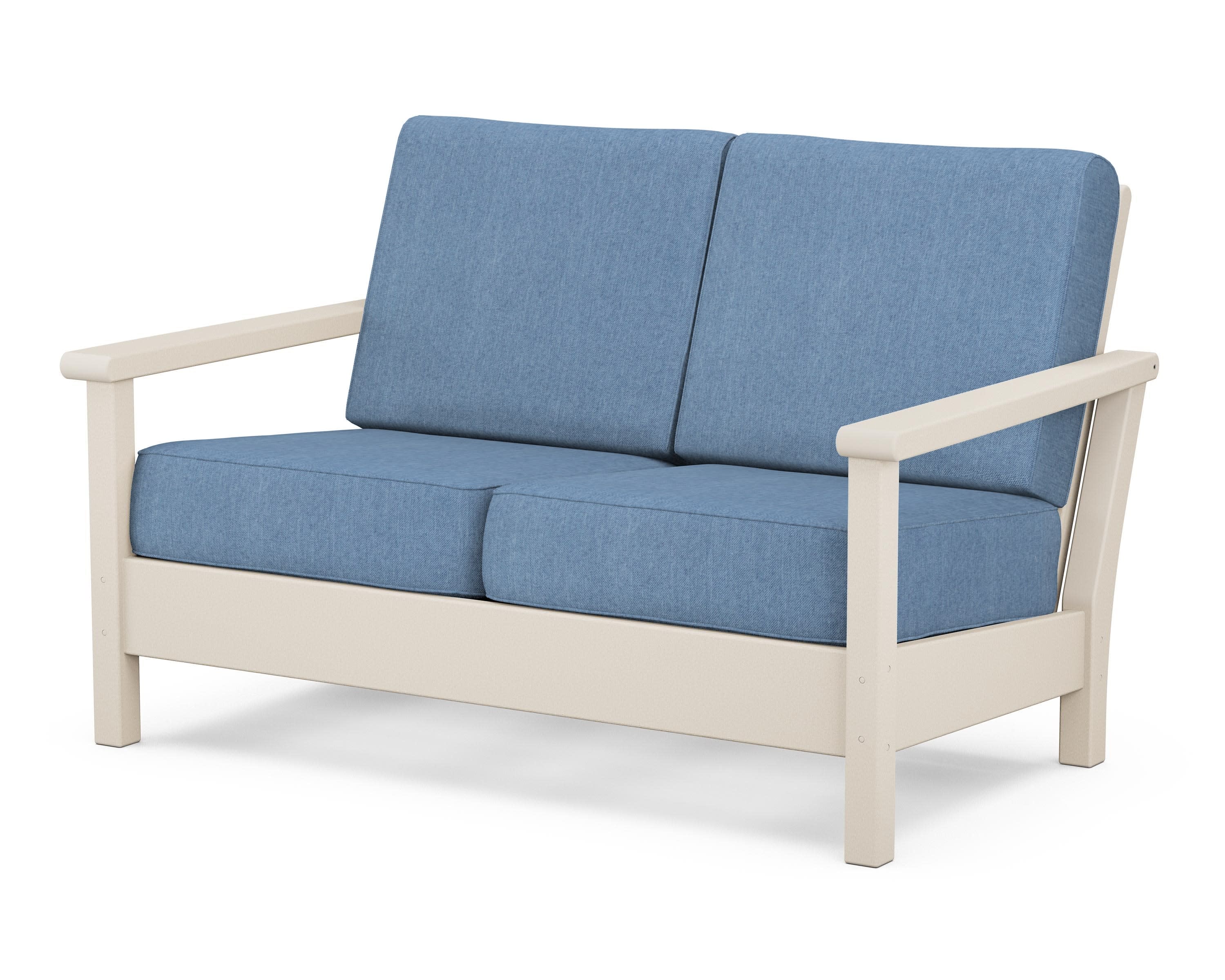 Harbour Deep Seating Loveseat in Sand / Sky Blue