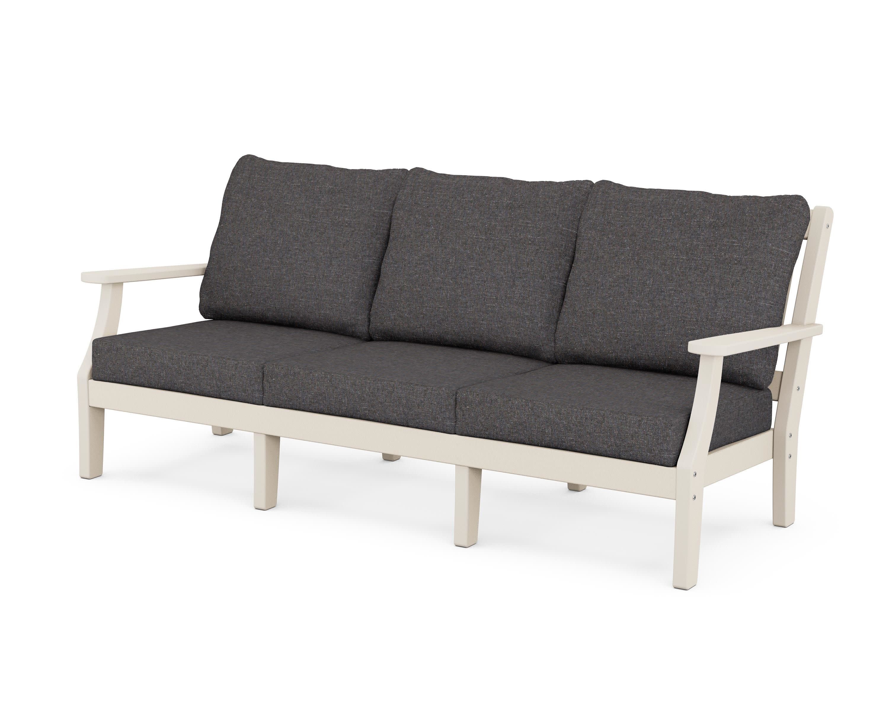 Chinoiserie Deep Seating Sofa in Sand / Ash Charcoal