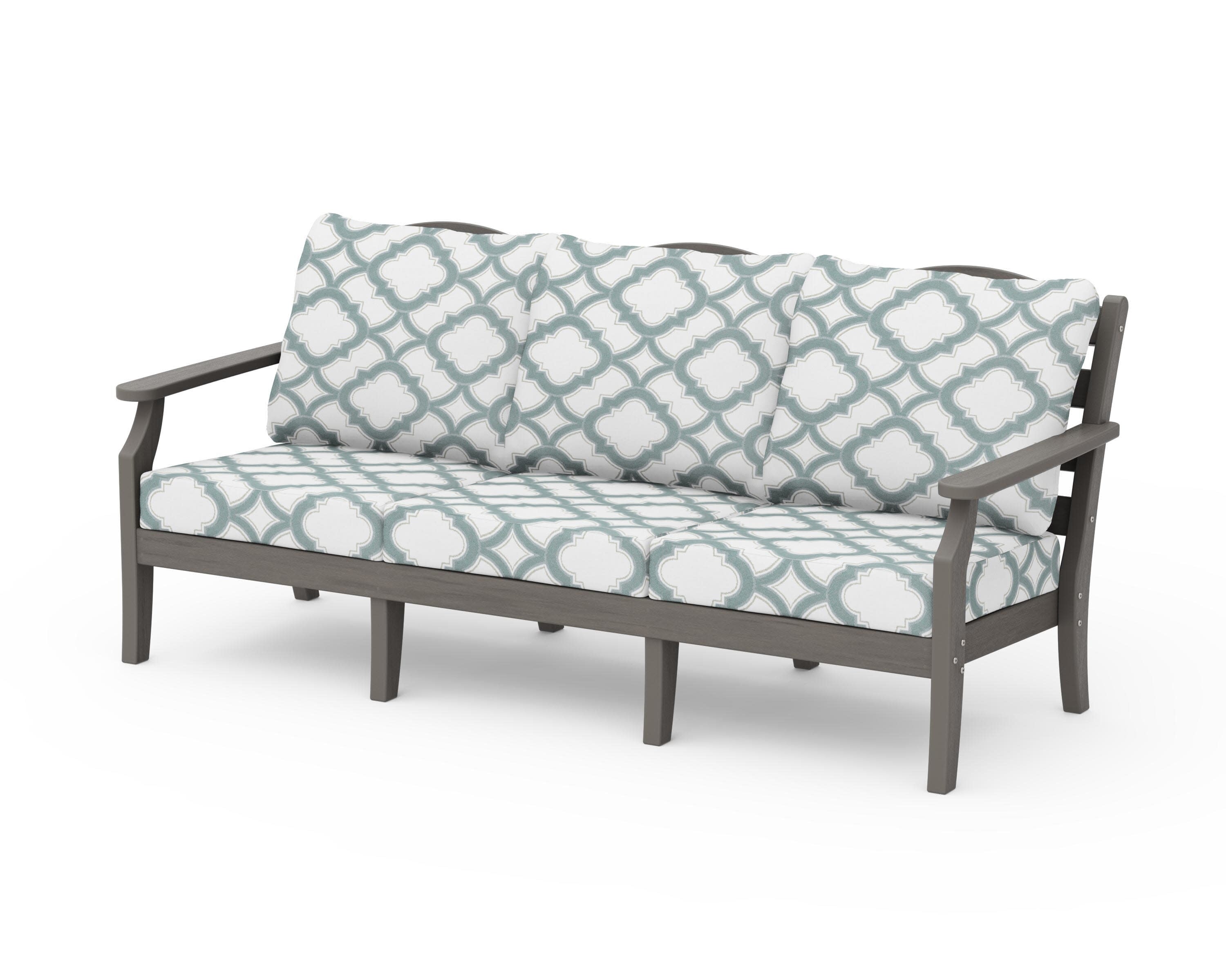 Savannah Deep Seating Sofa in Driftwood / Trellis Glacier Spa