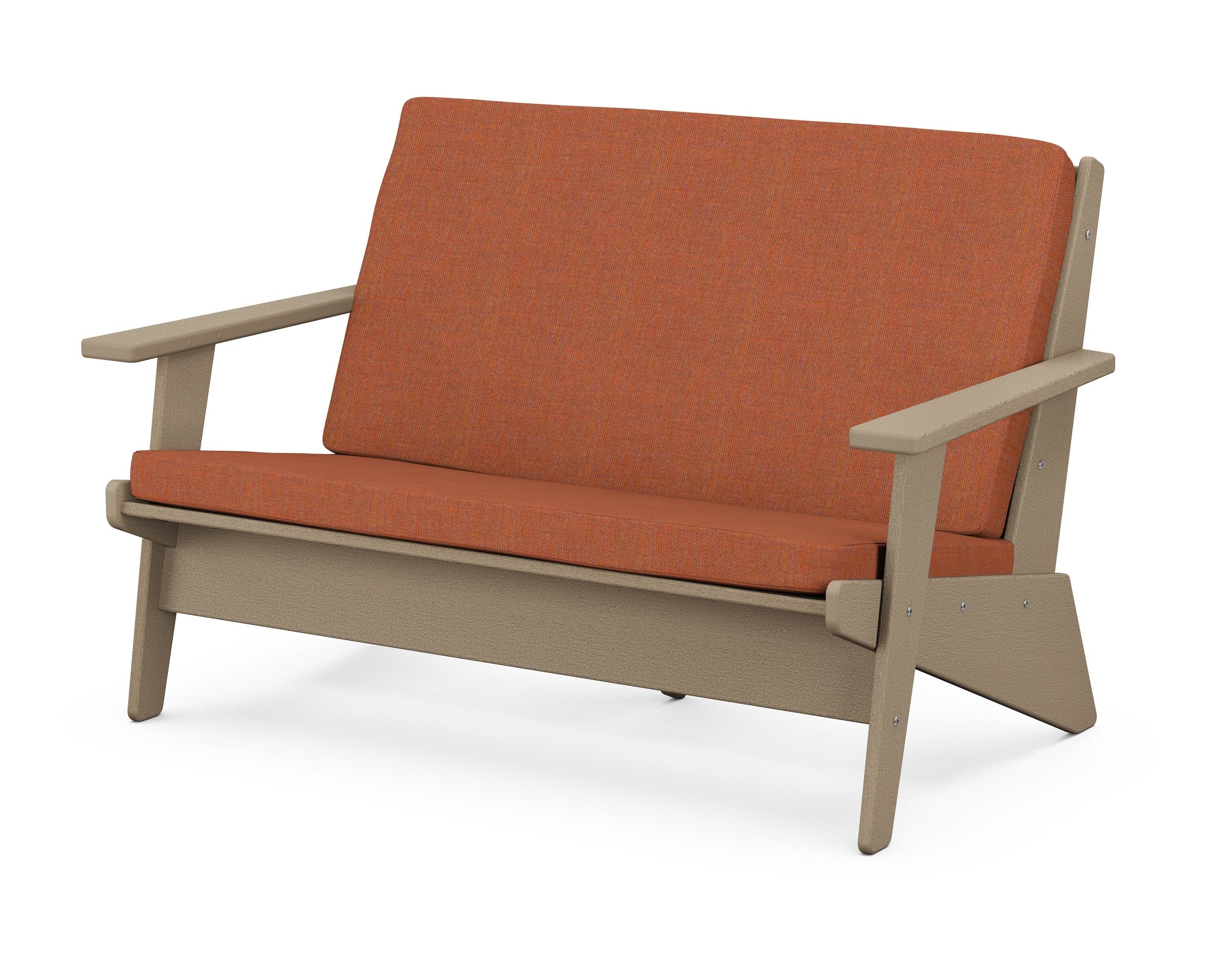Riviera Modern Lounge Loveseat in Vintage Sahara / Play Adobe