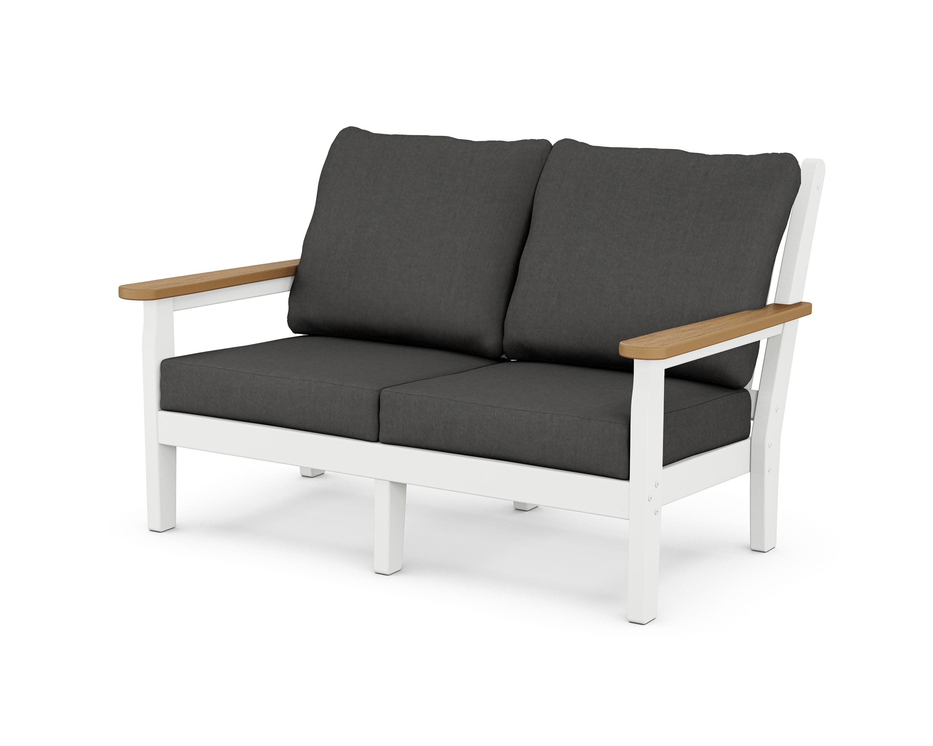 Chippendale Deep Seating Loveseat in White / Natural / Spectrum Carbon