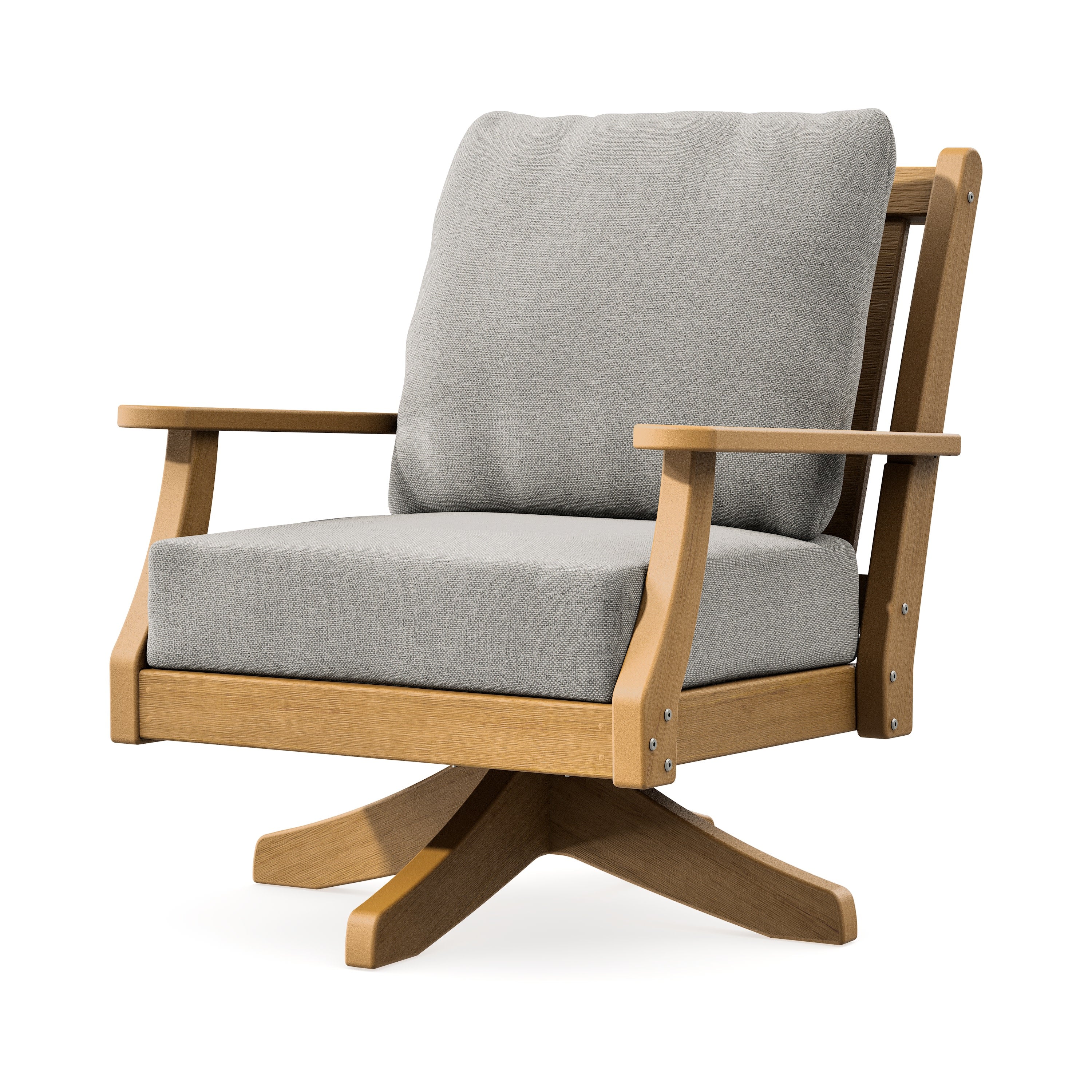 Wovendale Deep Seating Swivel Chair in Natural / Weathered Tweed