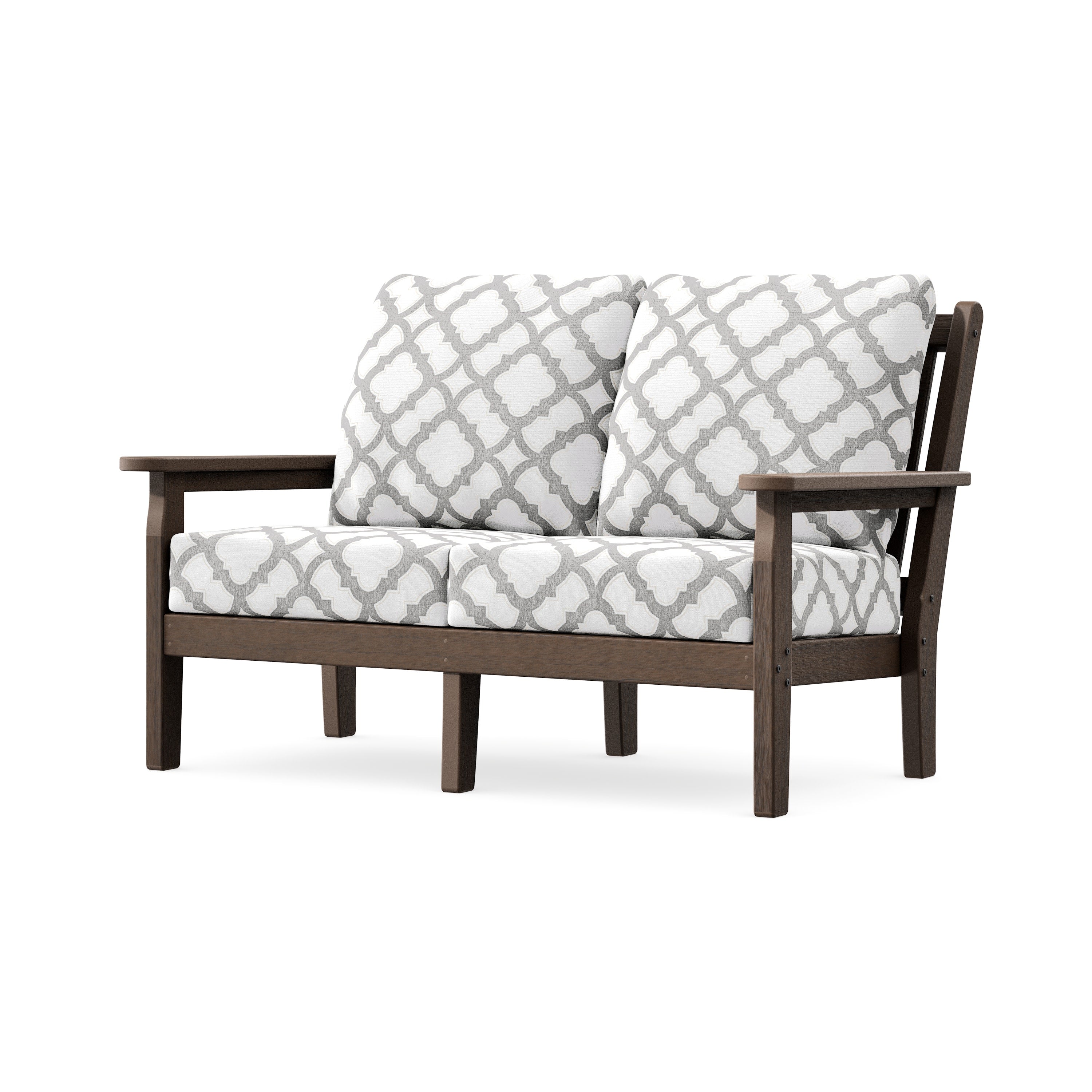 Chippendale Deep Seating Loveseat in Kona / Trellis Grey Mist