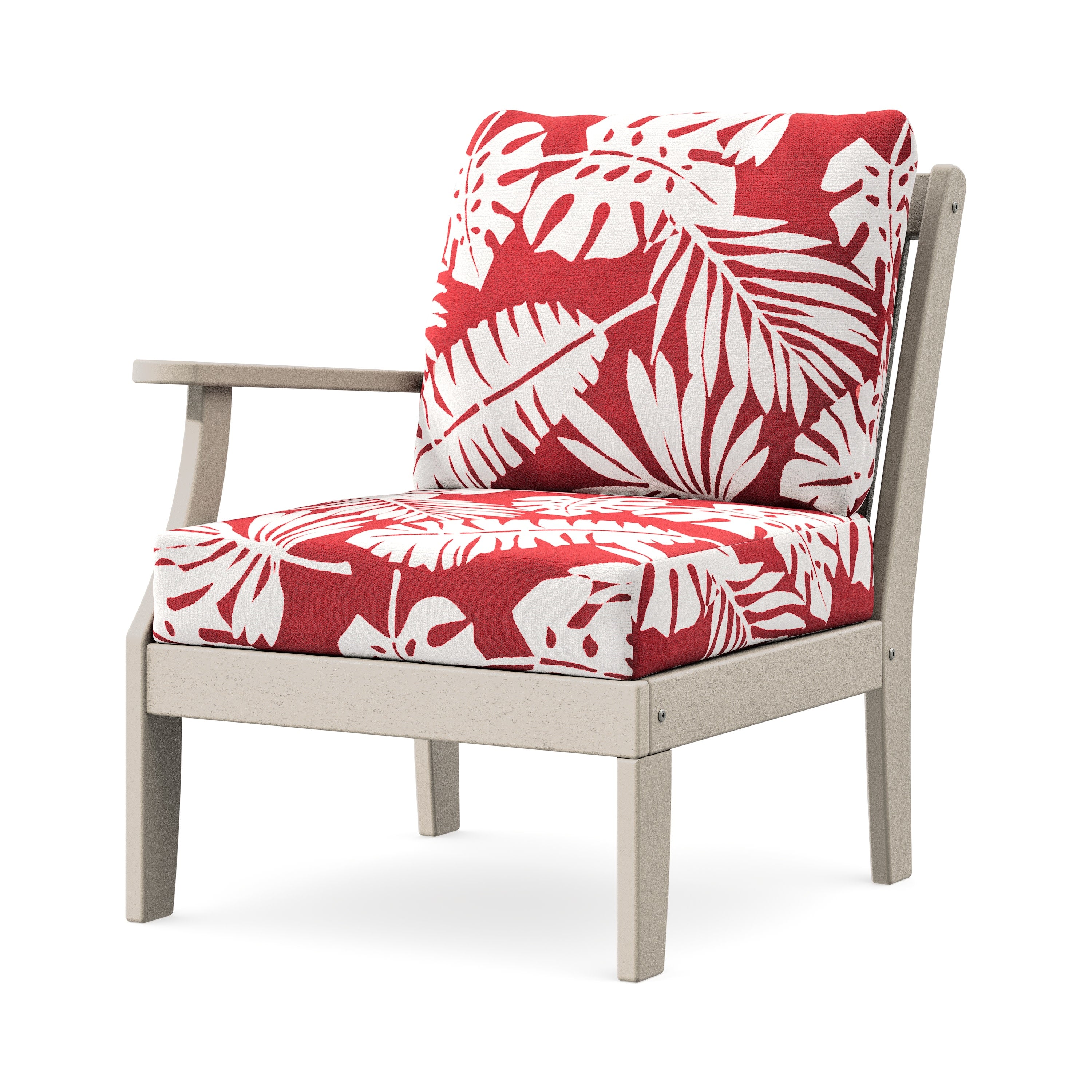 Braxton Modular Left Arm Chair in Sand / Leaf Crimson