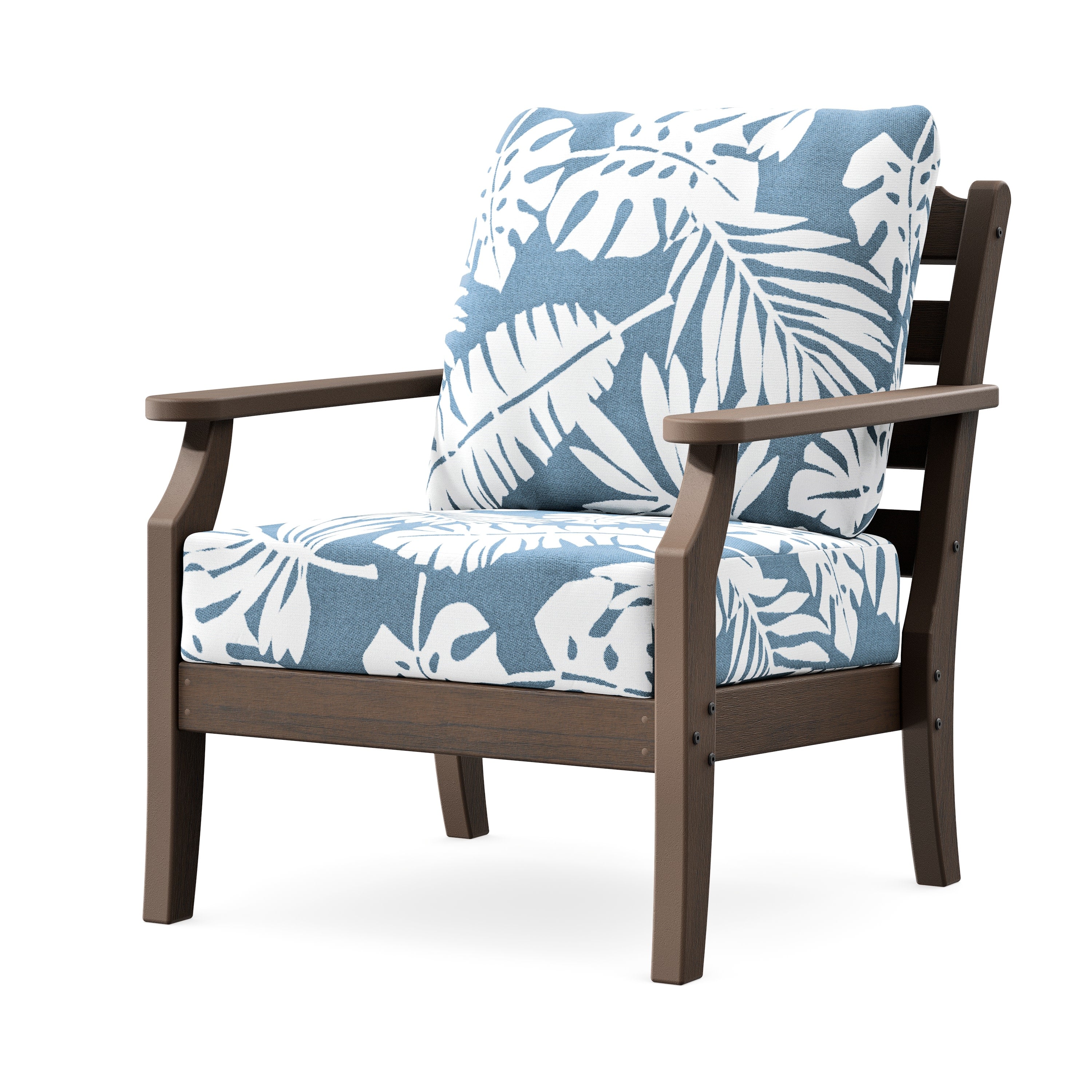 Savannah Deep Seating Chair in Kona / Leaf Sky Blue