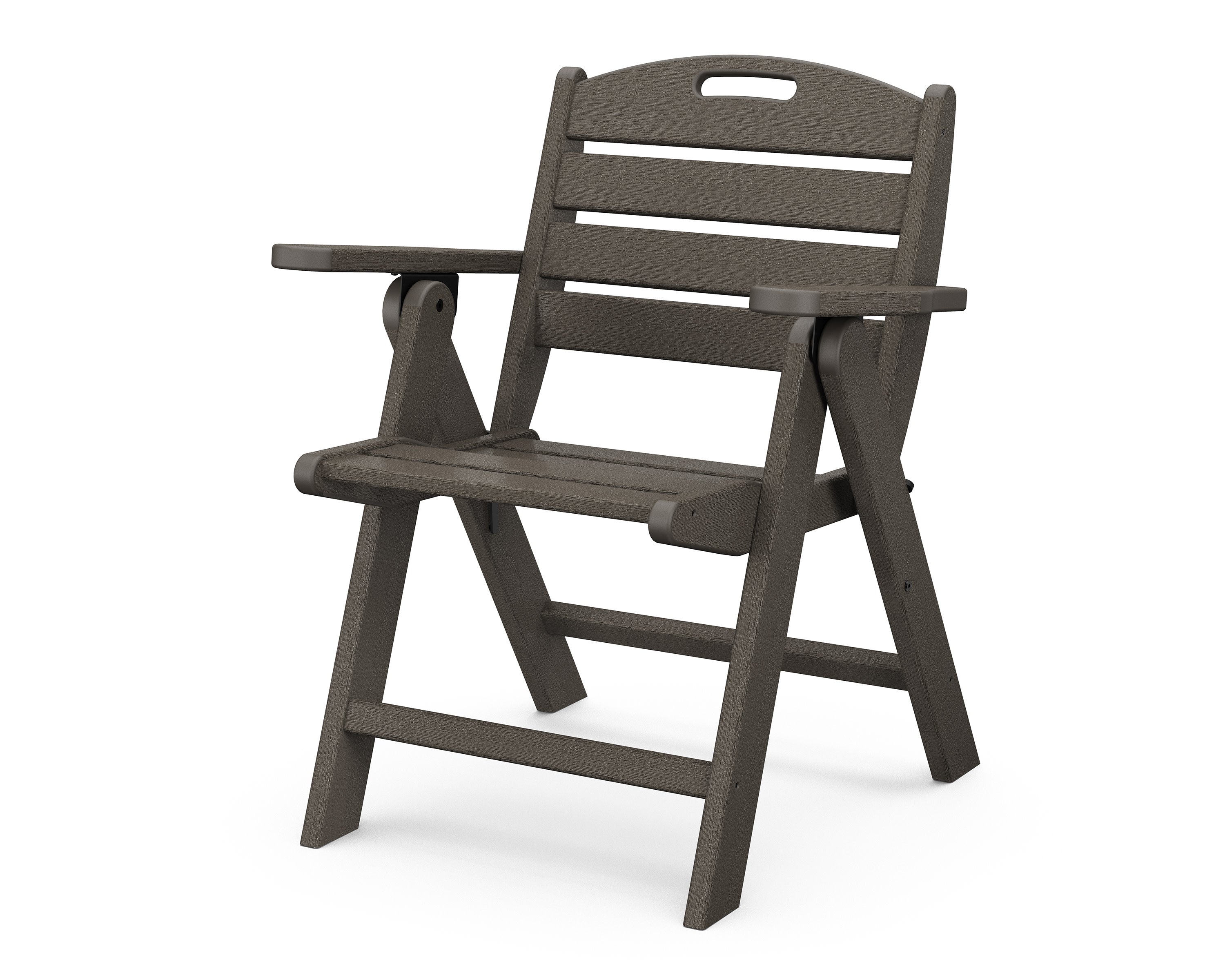 Nautical Folding Lowback Chair in Vintage Coffee